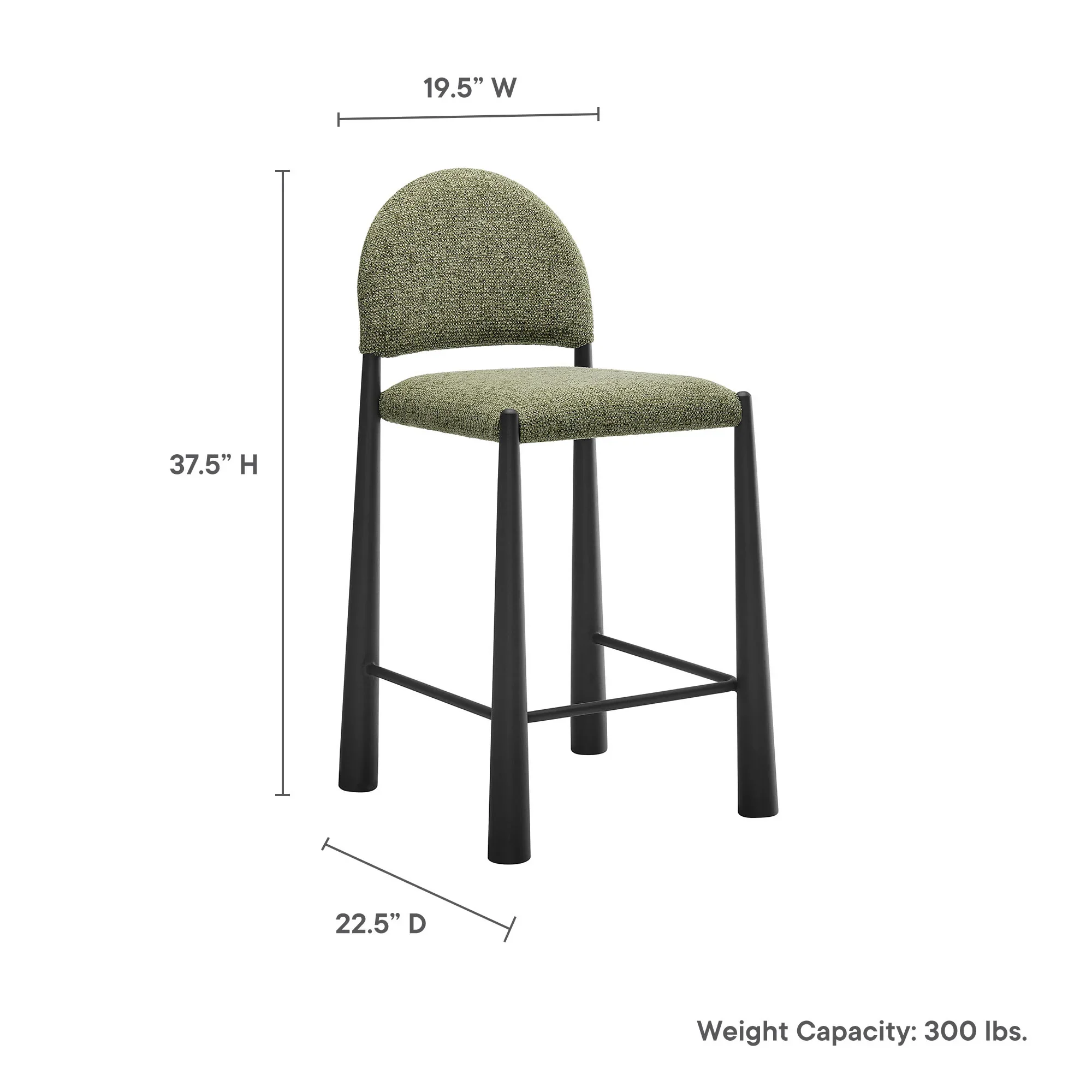 Hayley Upholstered Fabric Counter Stool - Image 50