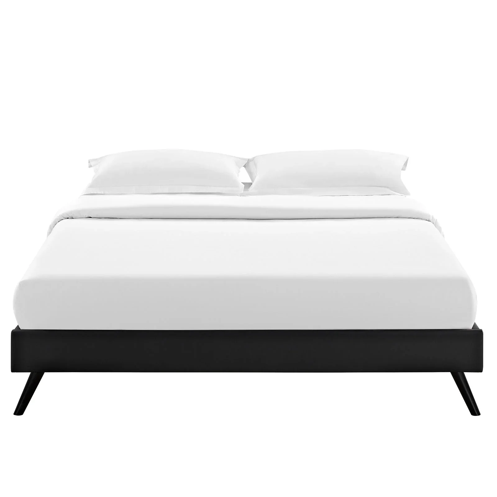 Helen Vegan Leather Bed Frame with Round Splayed Legs - Image 3
