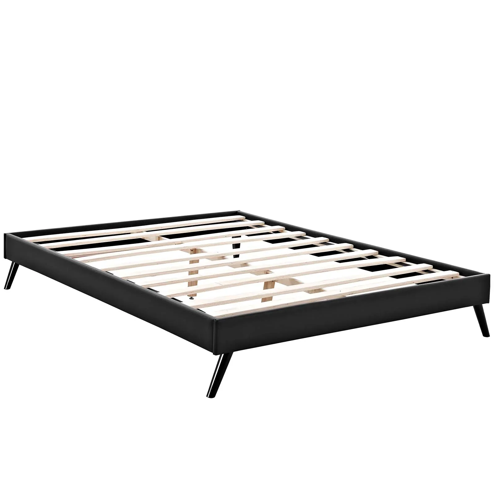 Helen Vegan Leather Bed Frame with Round Splayed Legs - Image 4