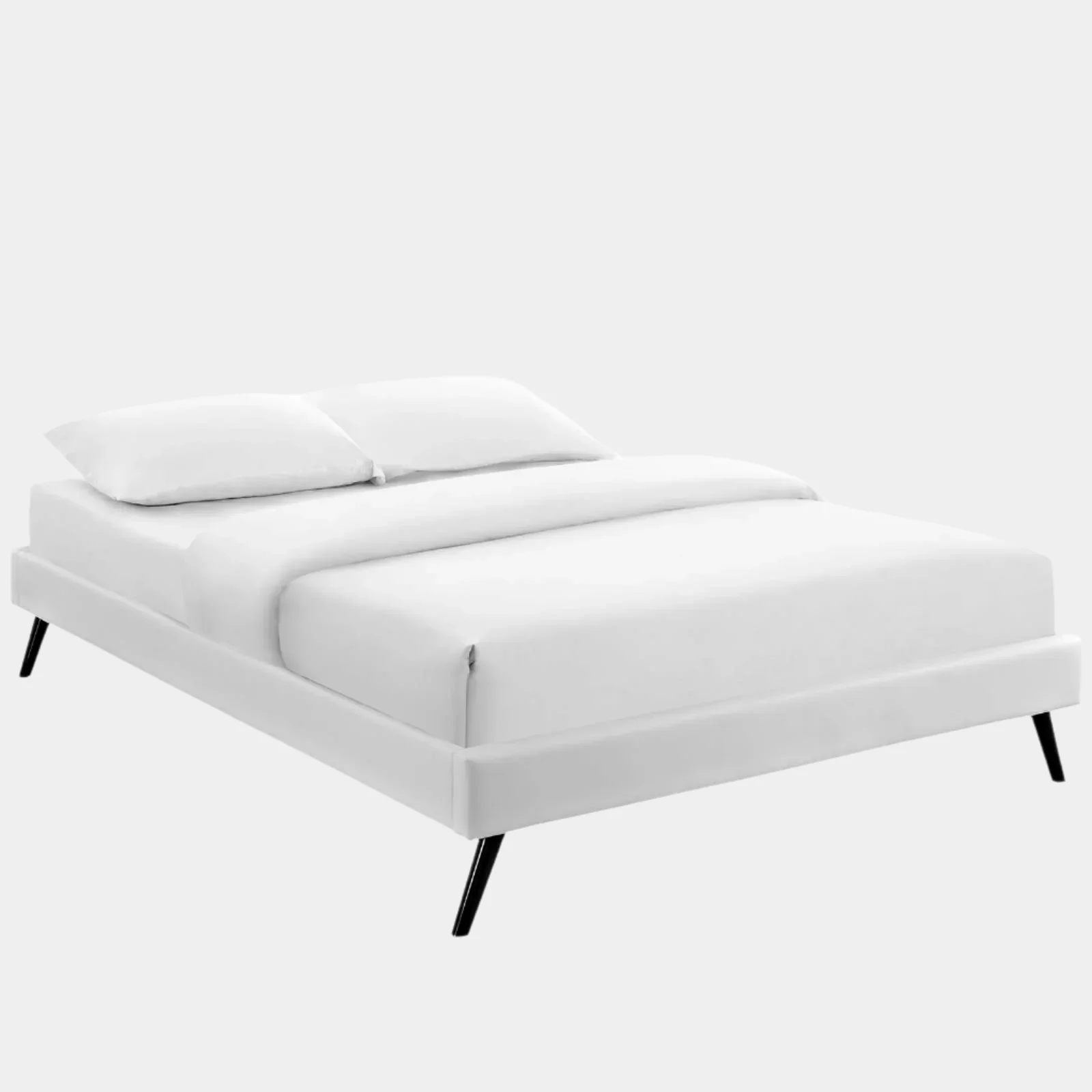 Helen Vegan Leather Bed Frame with Round Splayed Legs - Image 6