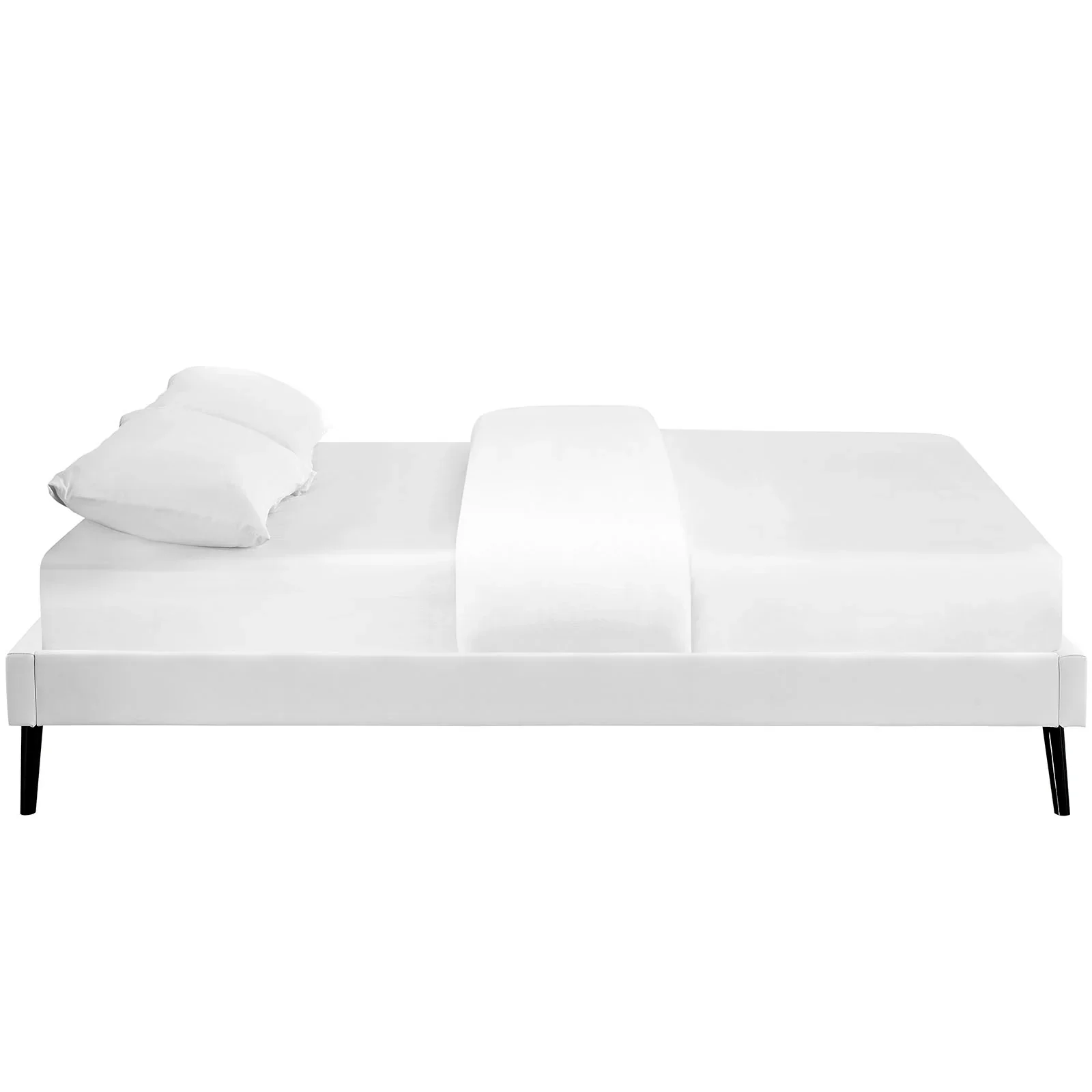 Helen Vegan Leather Bed Frame with Round Splayed Legs - Image 7