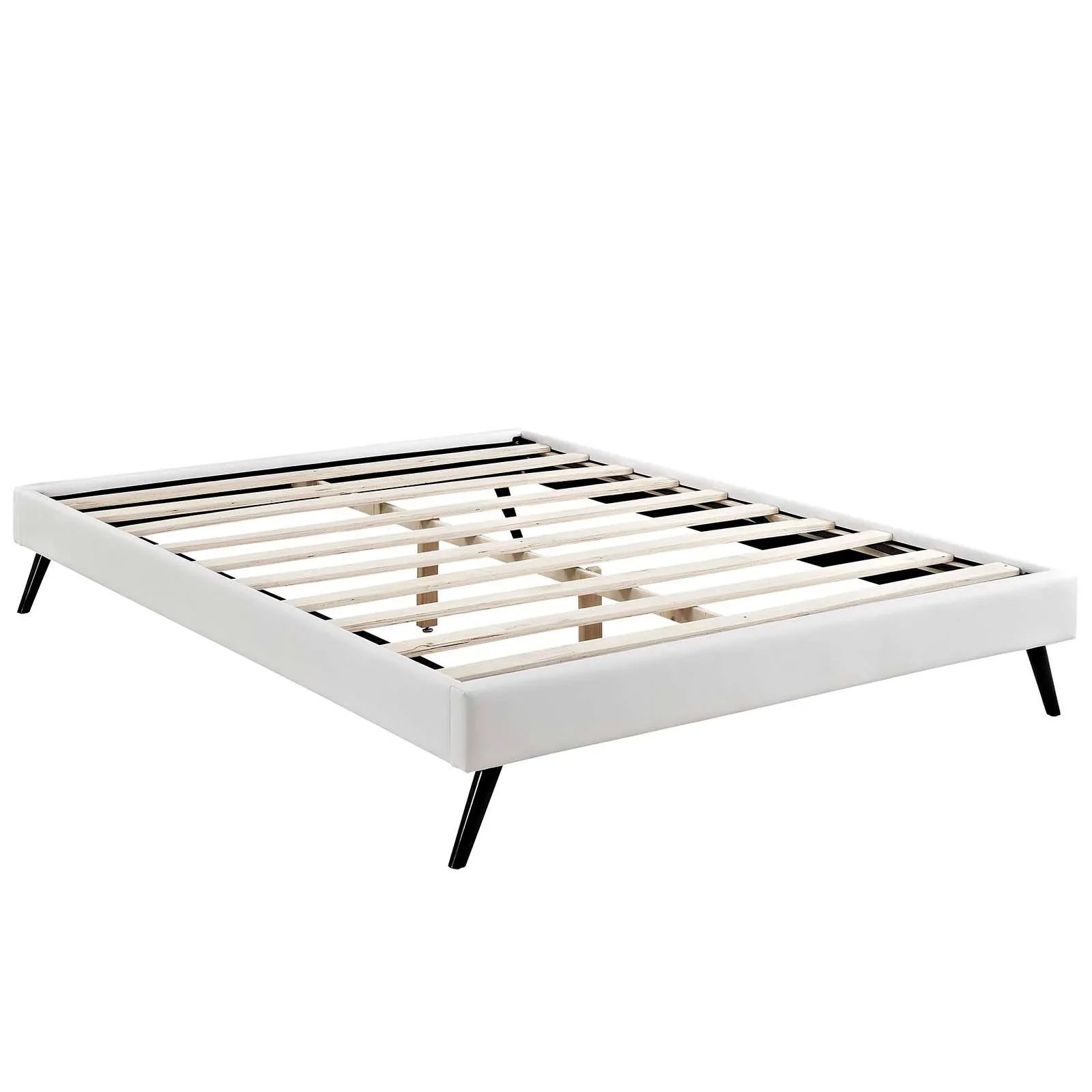 Helen Vegan Leather Bed Frame with Round Splayed Legs - Image 9