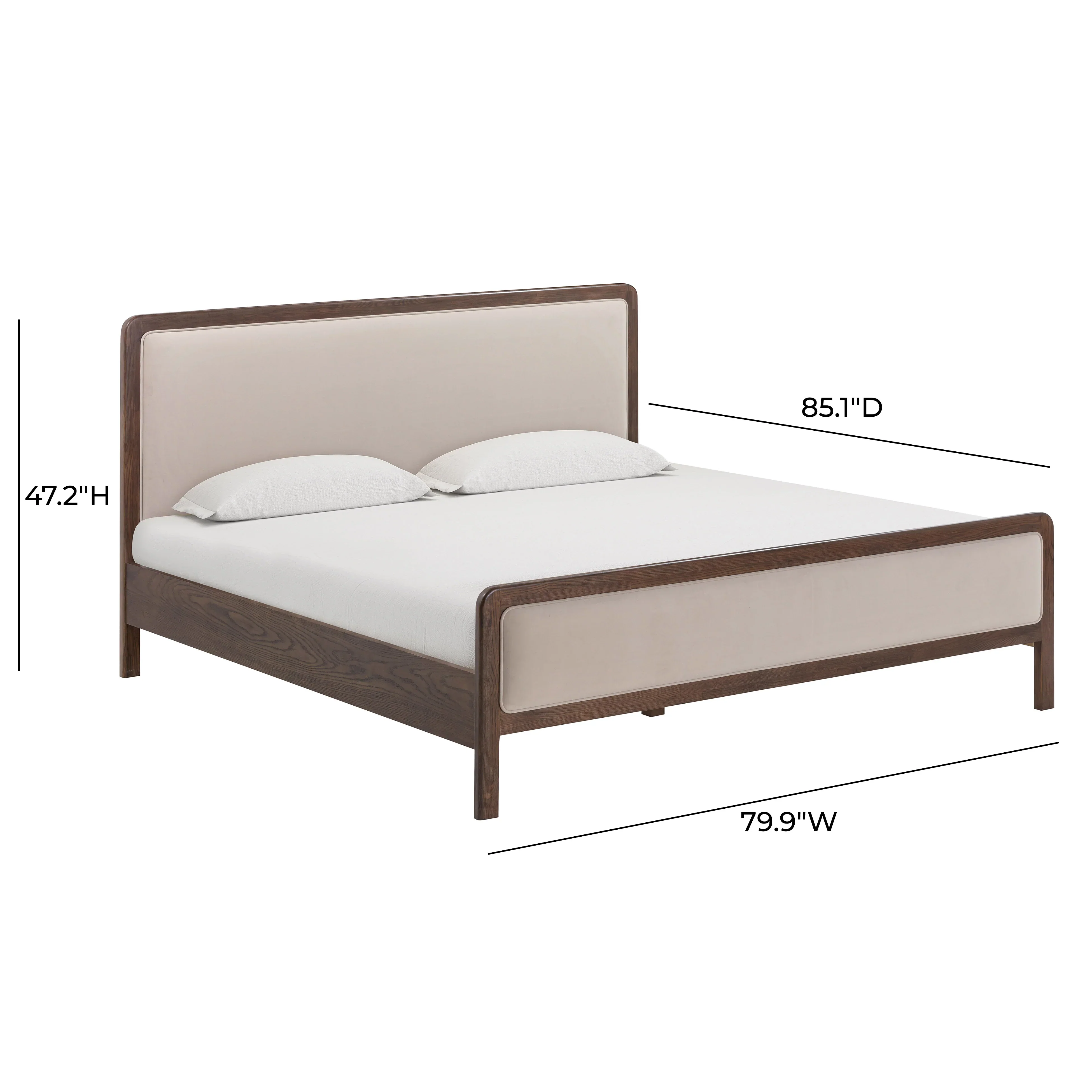 Hella Velvet and Ash Wood Bed - Image 36