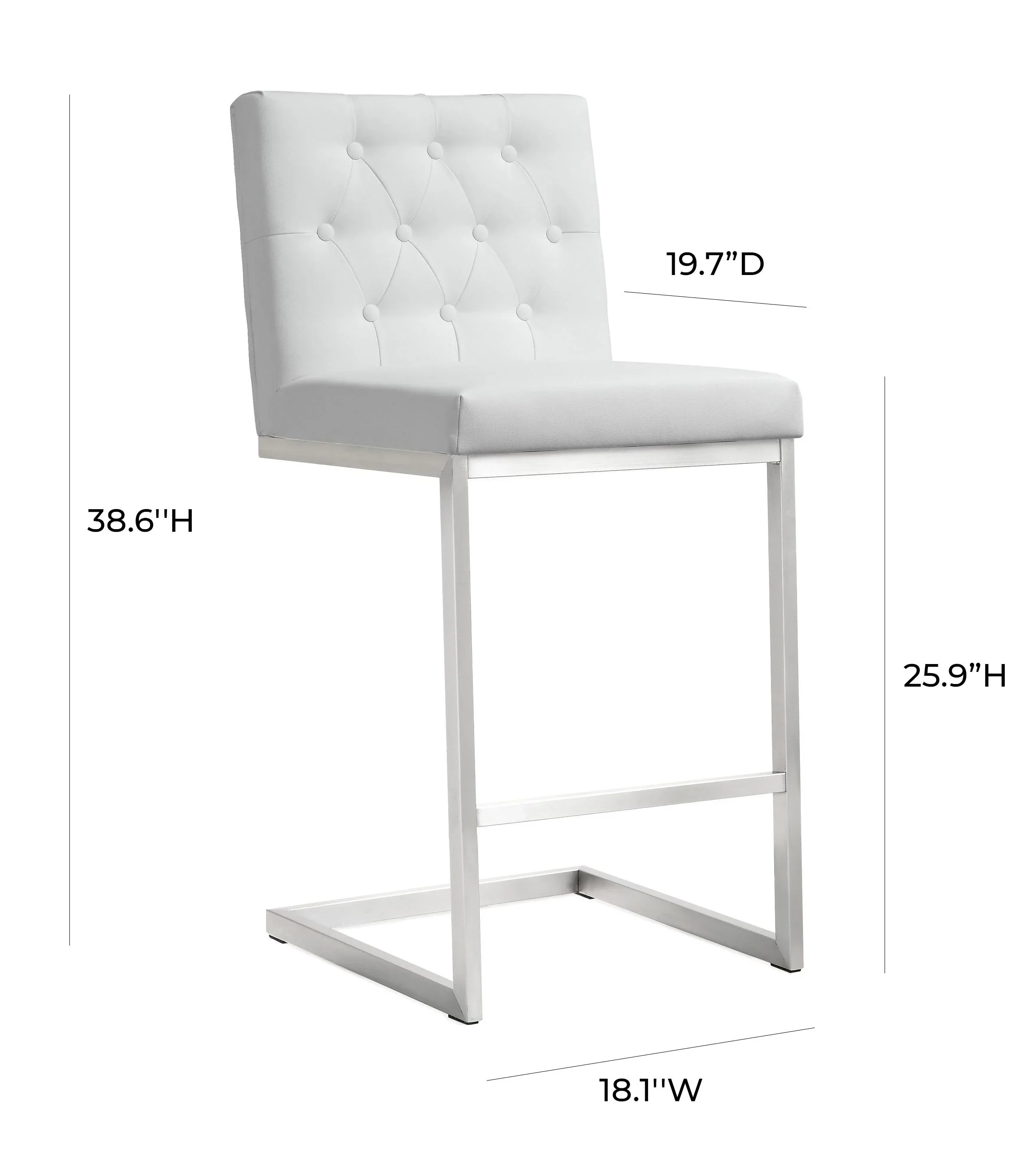 Helsinki White Performance Vegan Leather Stool - Set of 2 - Image 18
