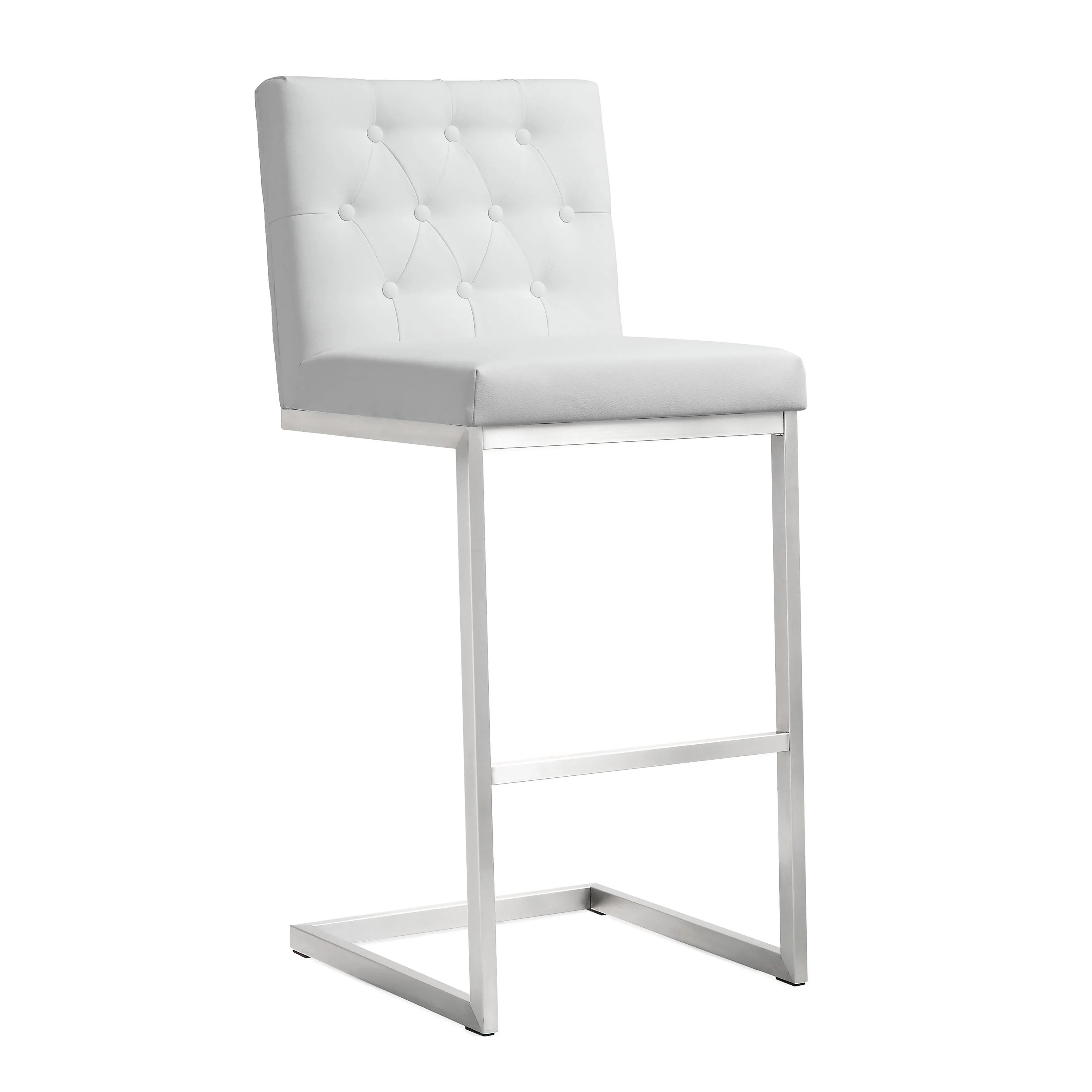 Helsinki White Performance Vegan Leather Stool - Set of 2 - Image 3