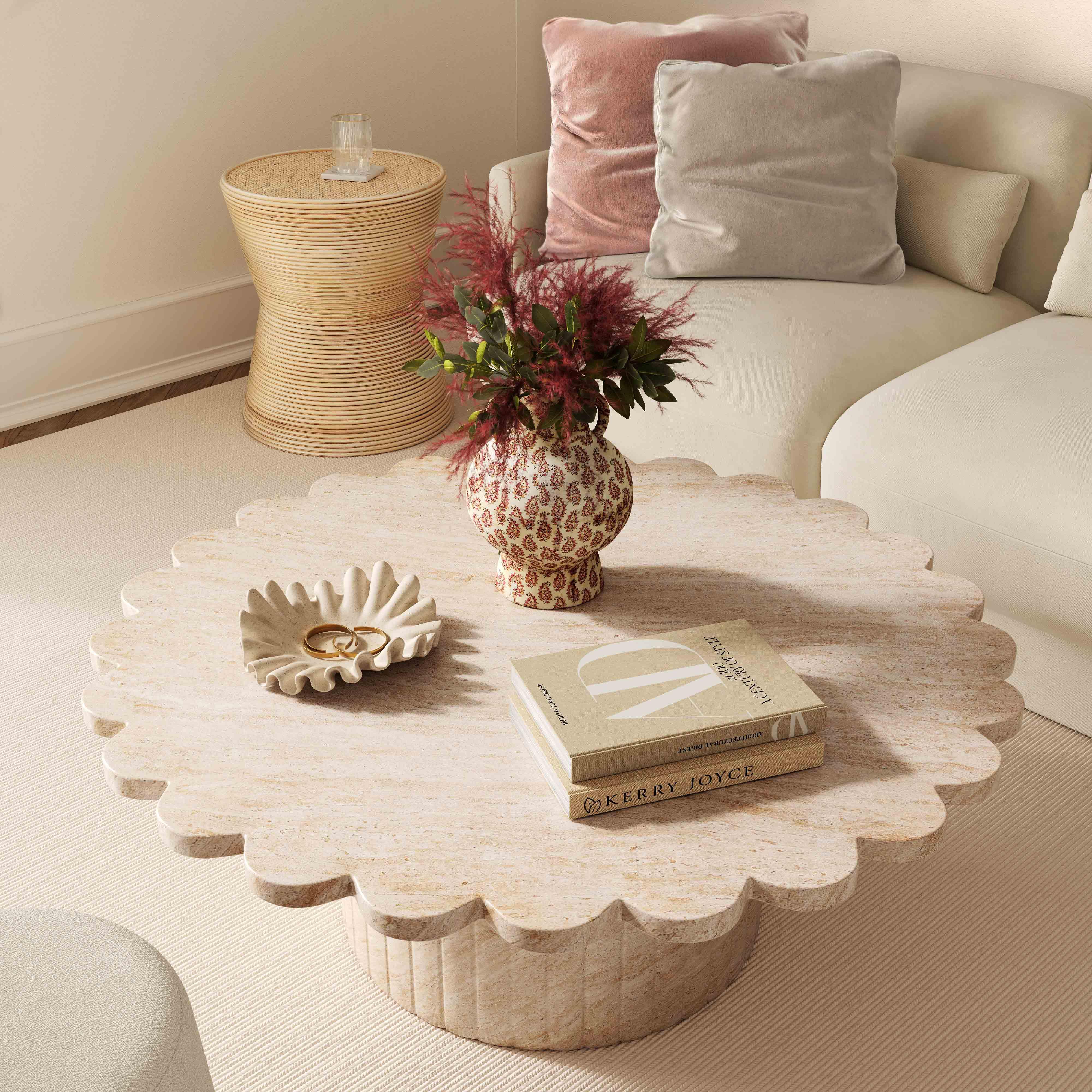 Henri Natural Rattan Side Table - Image 2