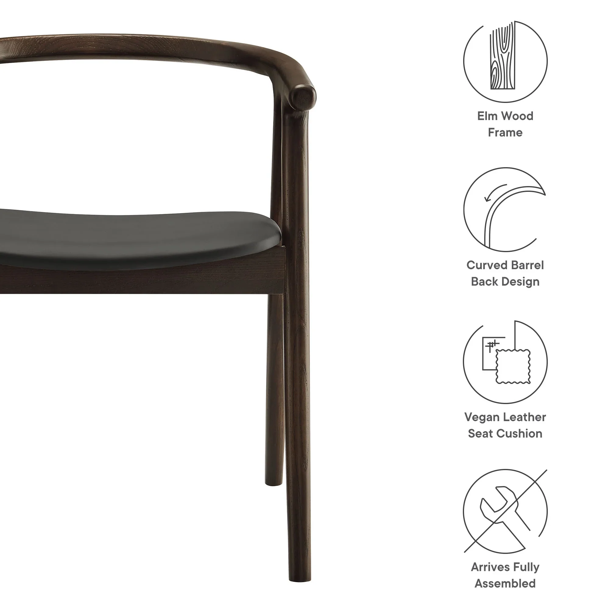 Henry Vegan Leather and Wood Dining Chair - Image 17