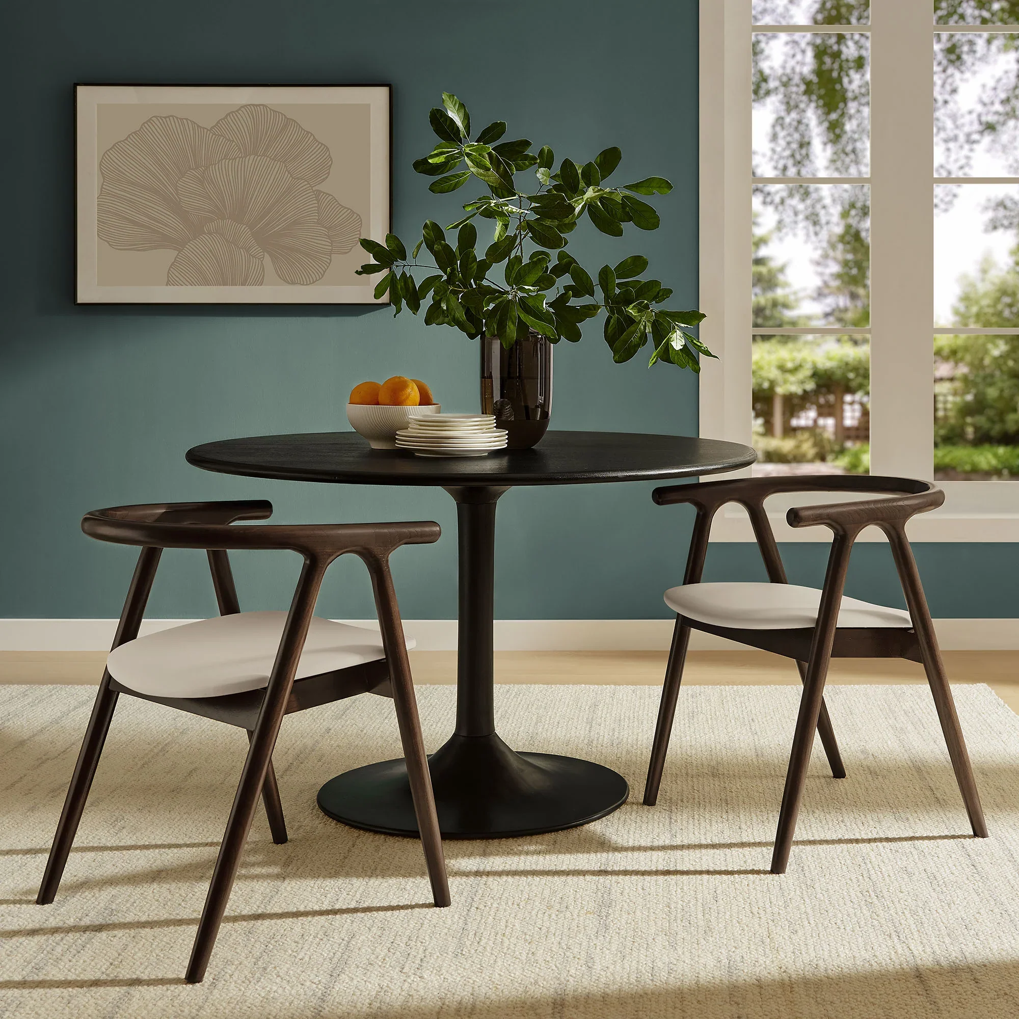 Henry Vegan Leather and Wood Dining Chair - Image 2