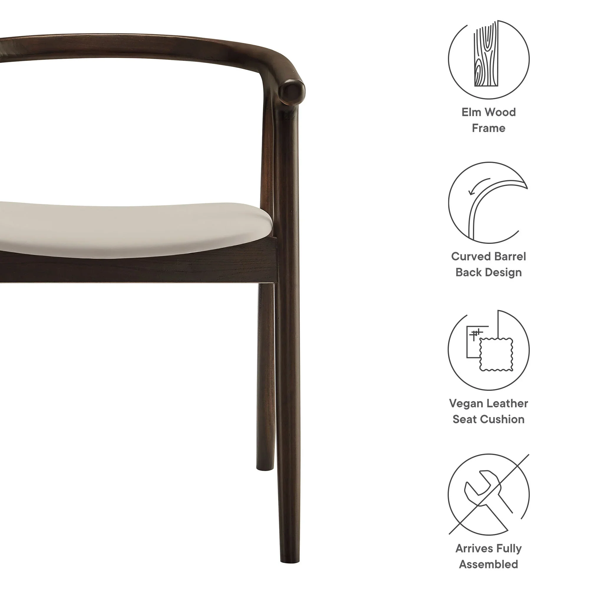 Henry Vegan Leather and Wood Dining Chair - Image 8