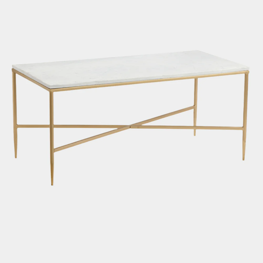 Herbert Coffee Table Marble Top: Gold Frame