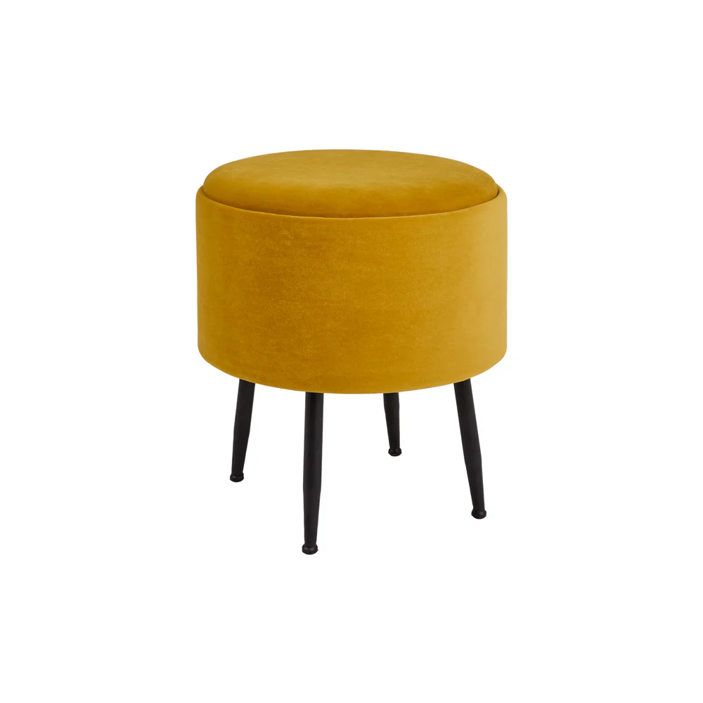 Herman Round Tray Ottoman (Set of 2): Ochre Yellow - Image 4