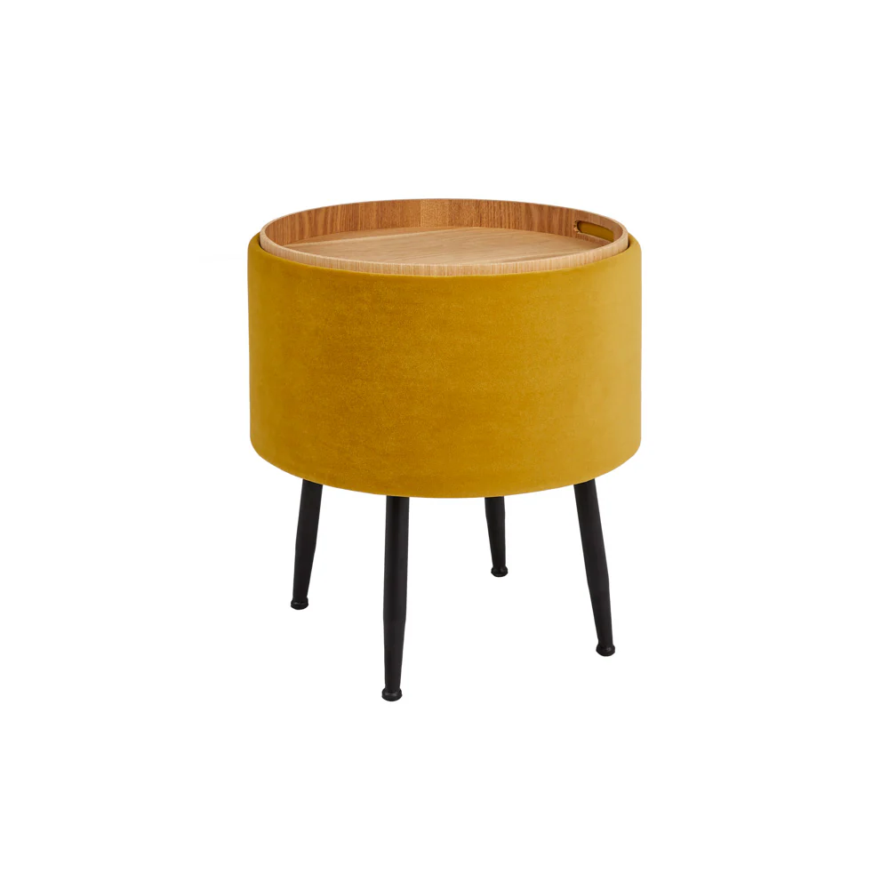 Herman Round Tray Ottoman (Set of 2): Ochre Yellow - Image 7