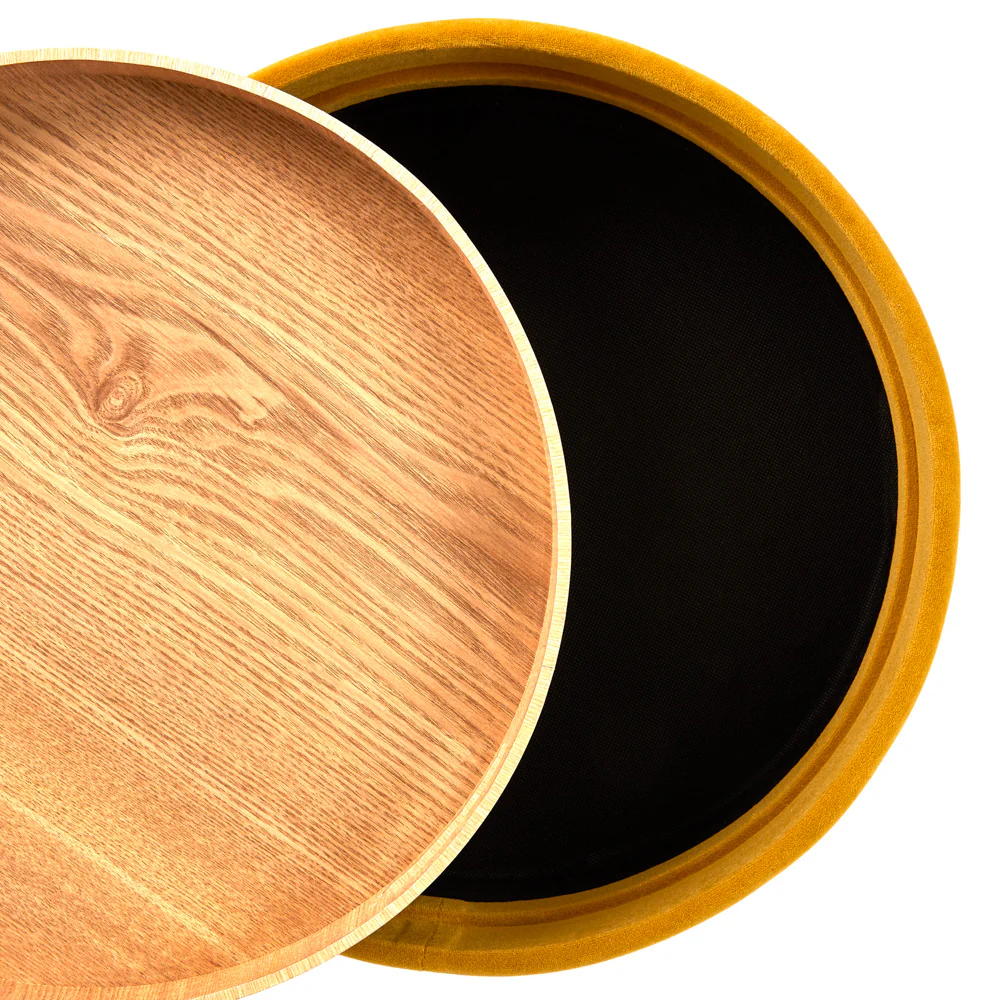 Herman Round Tray Ottoman (Set of 2): Ochre Yellow - Image 9