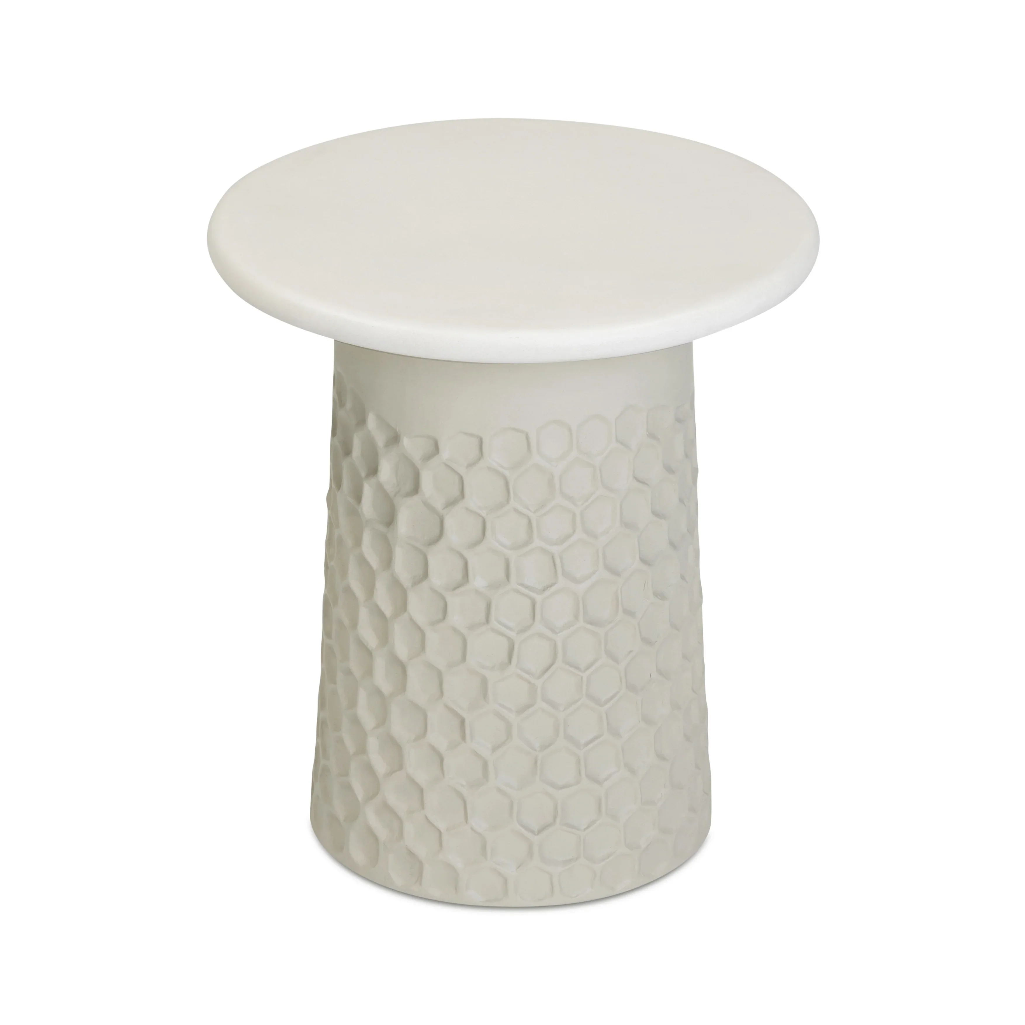 Hessa Indoor/Outdoor Concrete Chiseled Side Table - Image 3
