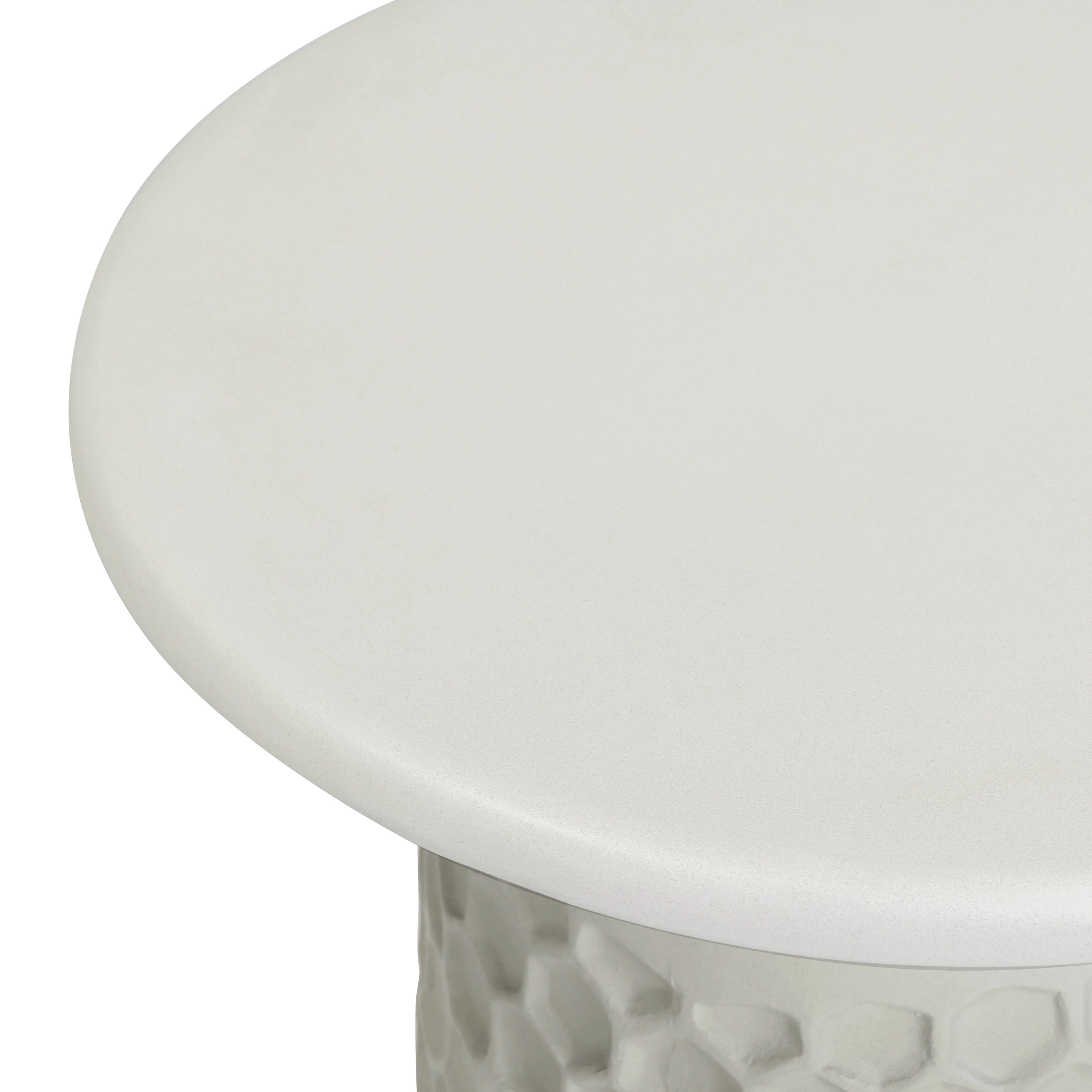 Hessa Indoor/Outdoor Concrete Chiseled Side Table - Image 6