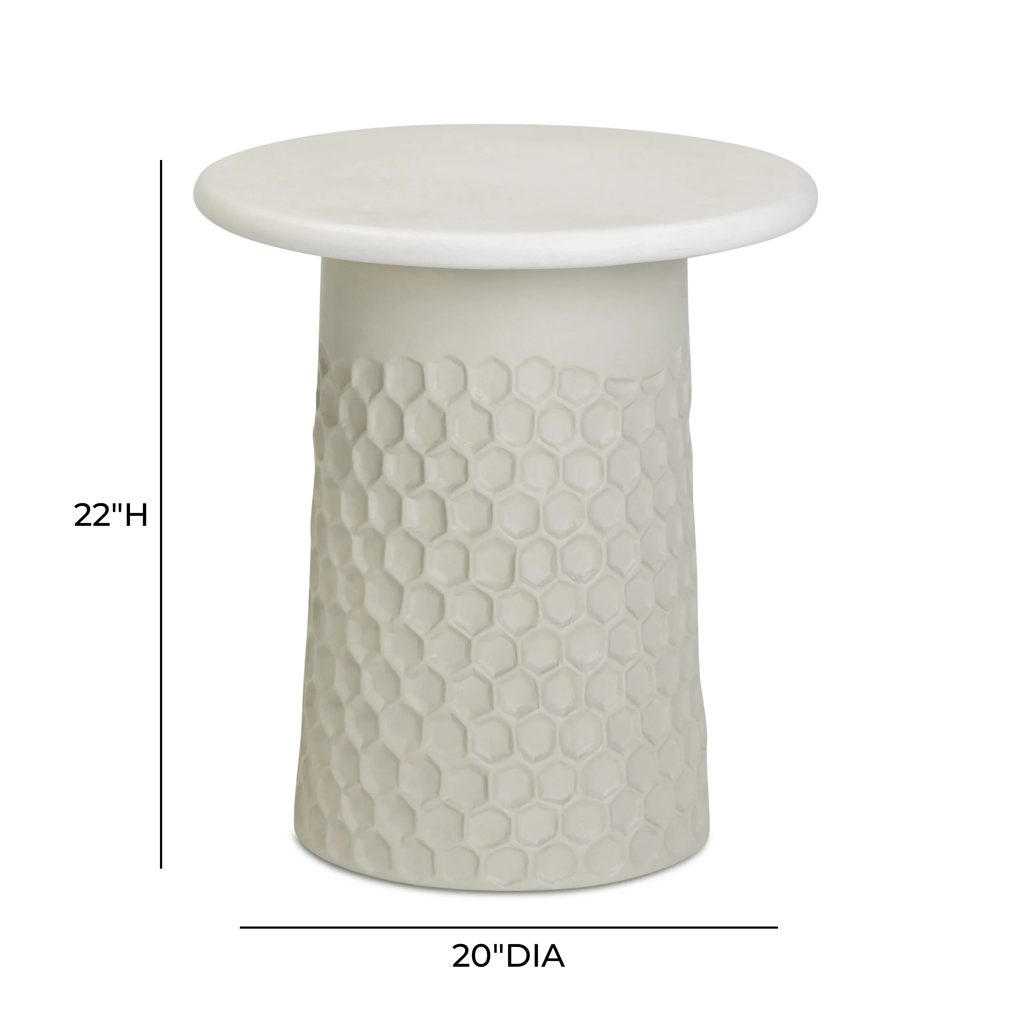 Hessa Indoor/Outdoor Concrete Chiseled Side Table - Image 7