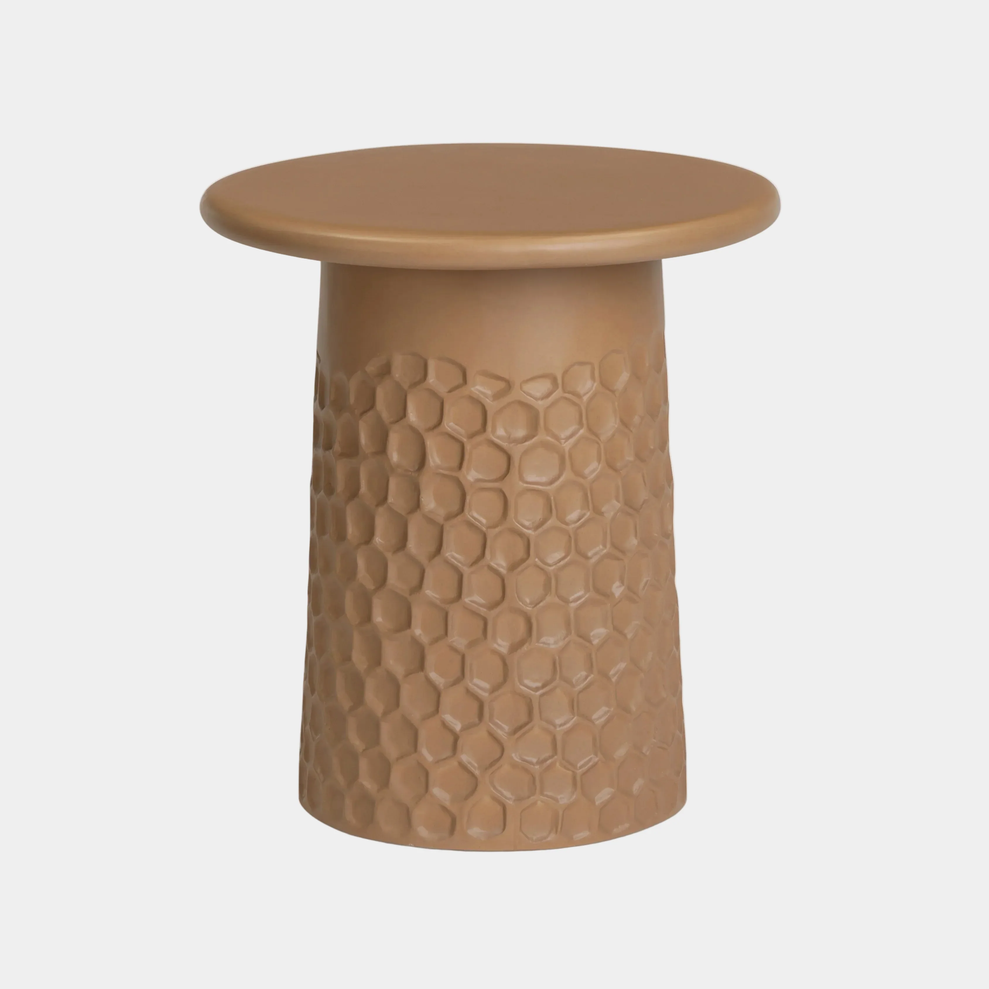 Hessa Indoor/Outdoor Concrete Chiseled Side Table - Image 8