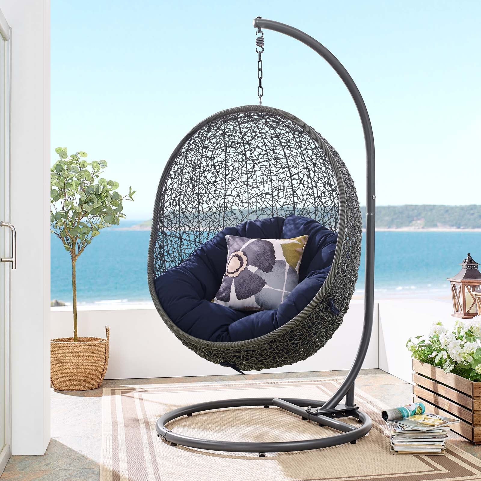 Hide Outdoor Patio Sunbrella® Swing Chair - Image 18