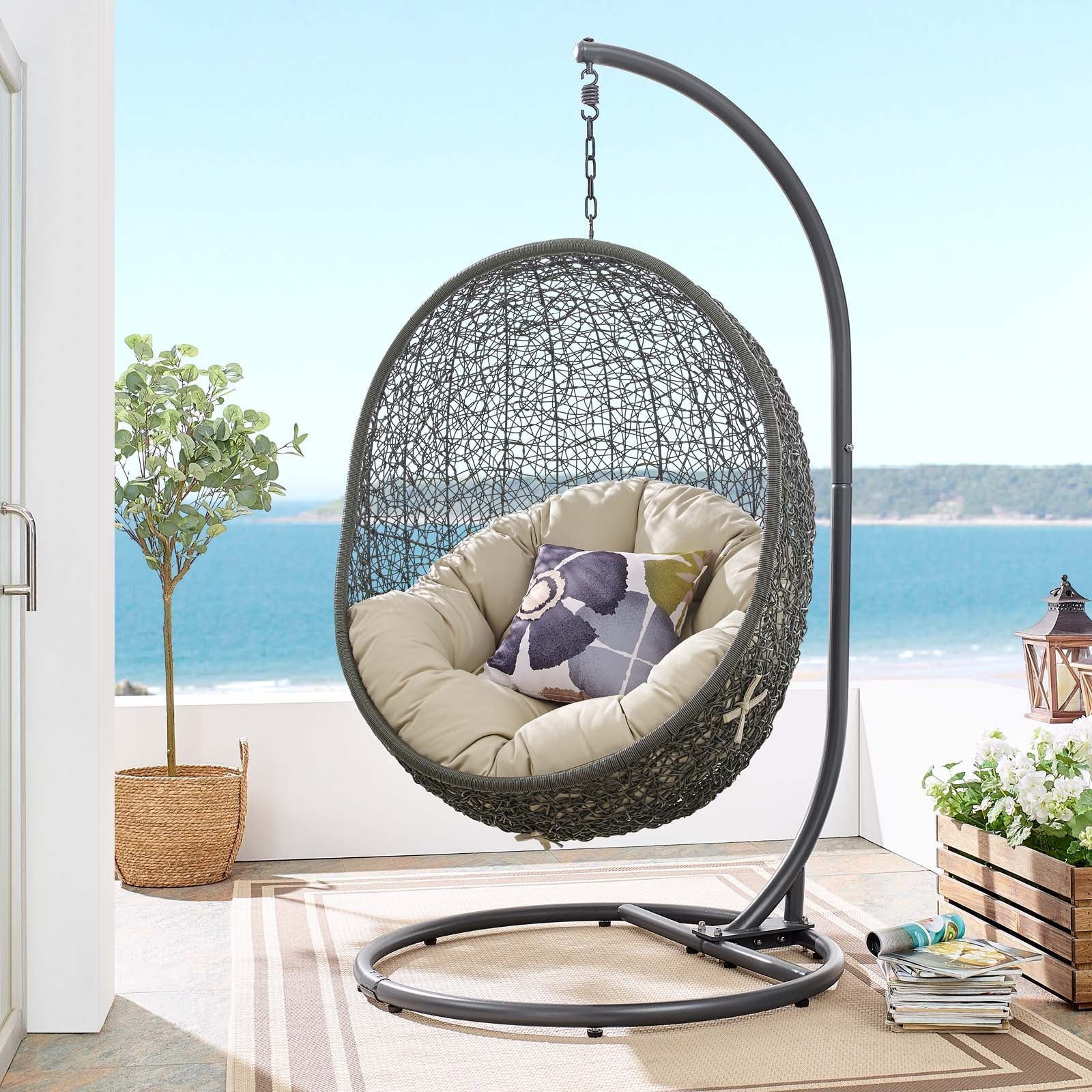 Hide Outdoor Patio Sunbrella® Swing Chair - Image 2
