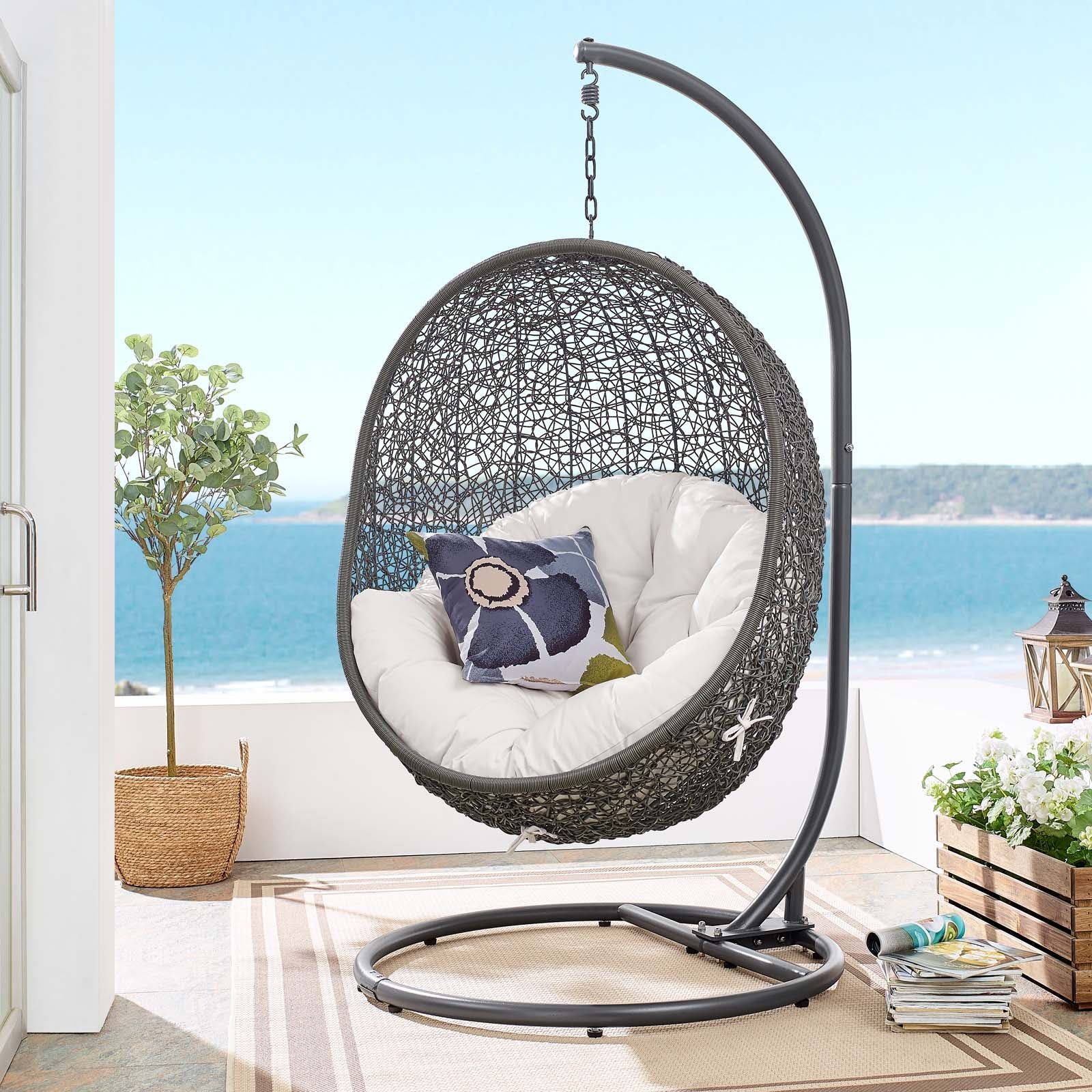 Hide Outdoor Patio Sunbrella® Swing Chair - Image 26