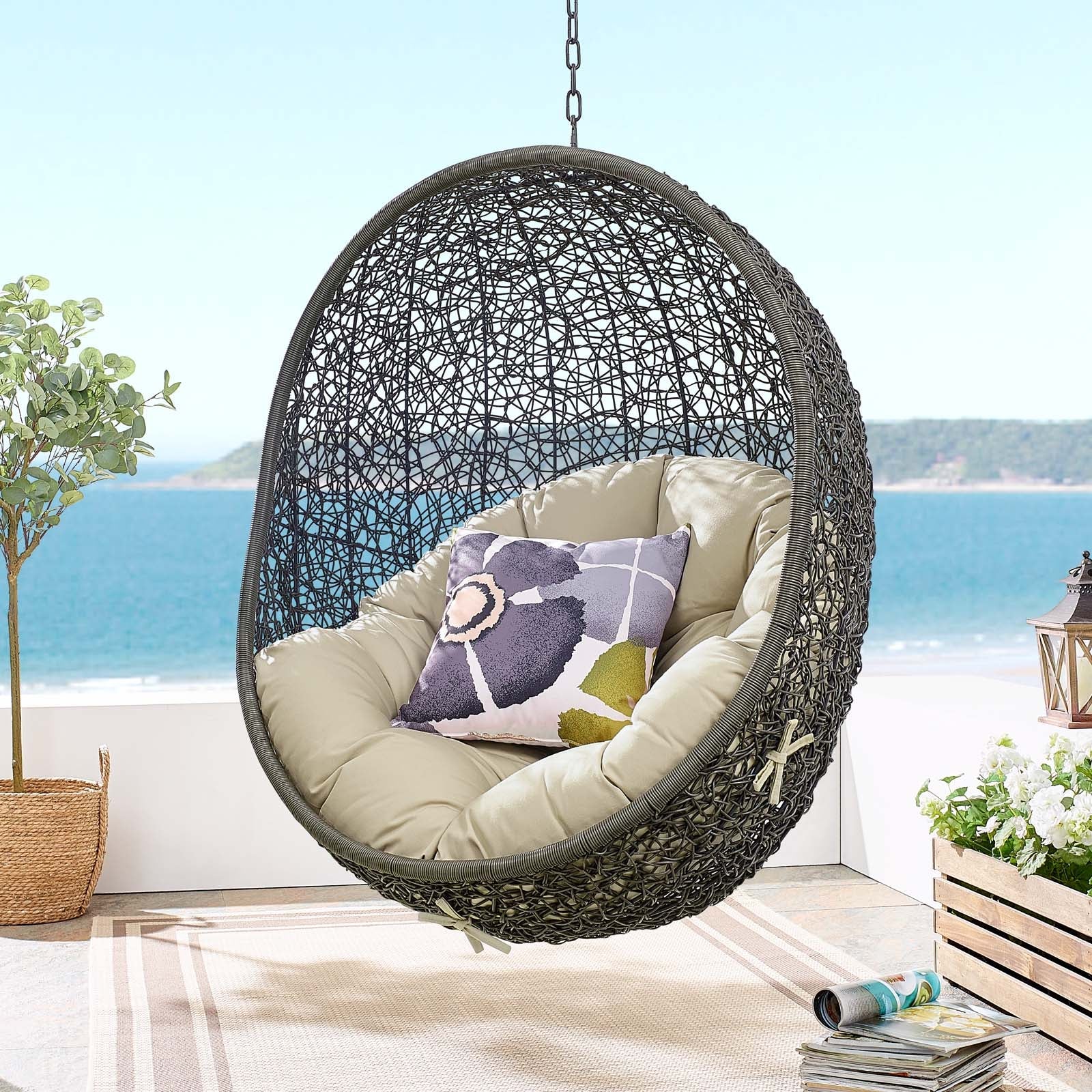 Hide Outdoor Patio Sunbrella® Swing Chair - Image 3