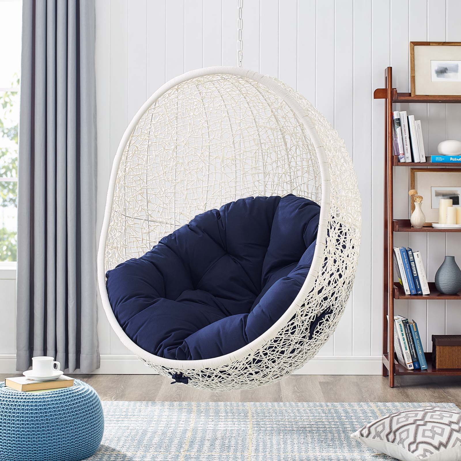 Hide Sunbrella® Fabric Swing Outdoor Patio Lounge Chair Without Stand - Image 38