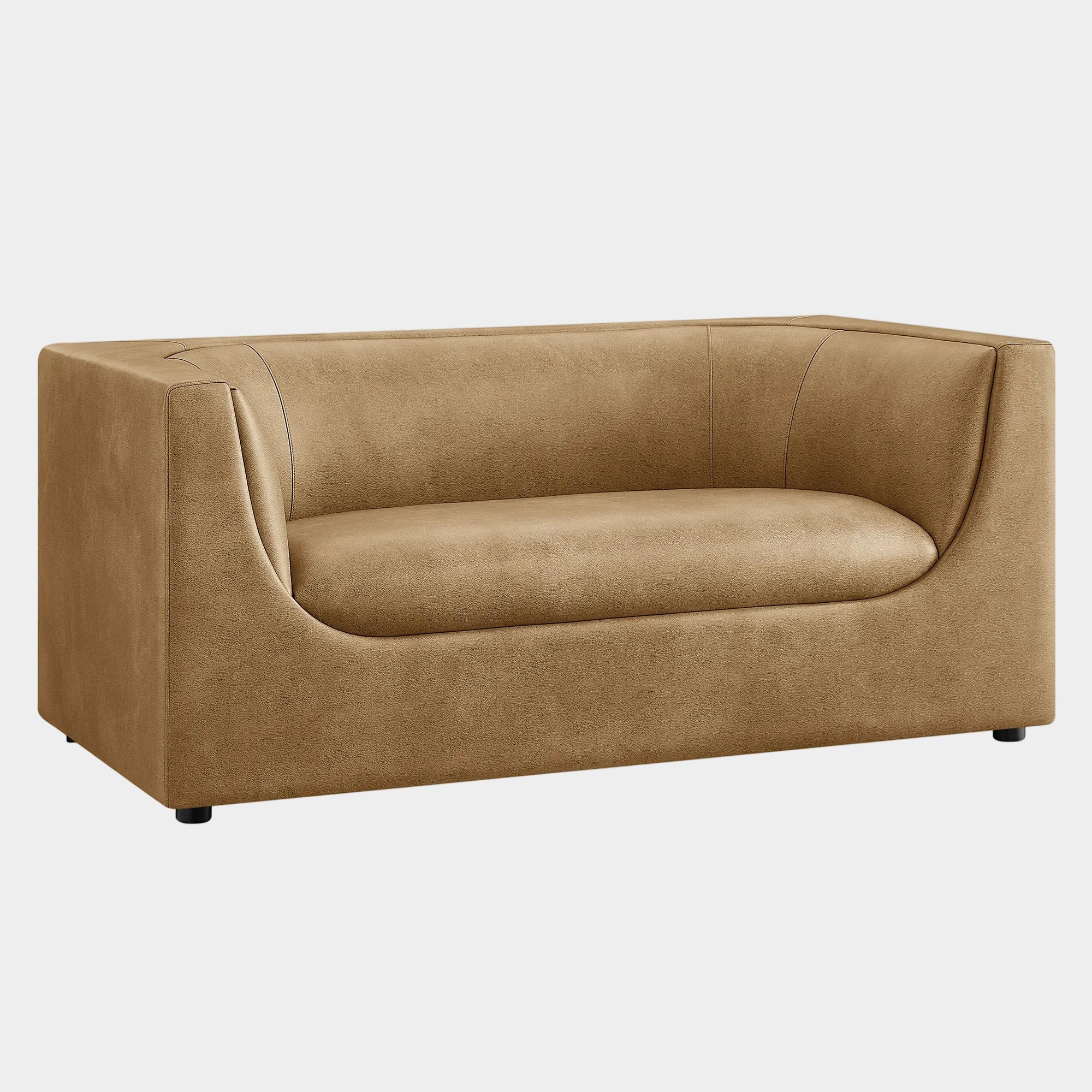 Hilda 67" Curved Back Vegan Leather Loveseat - Image 11