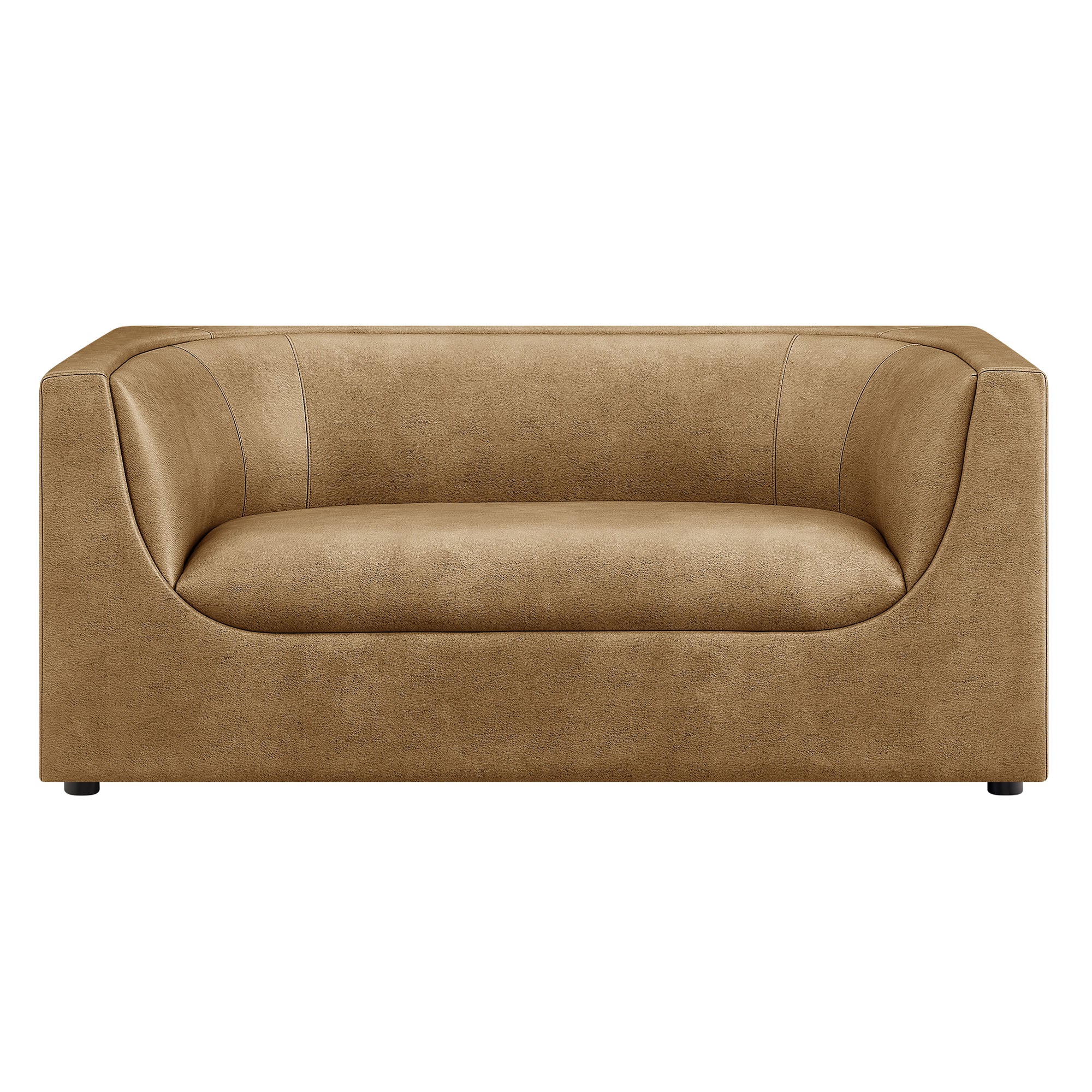Hilda 67" Curved Back Vegan Leather Loveseat - Image 13