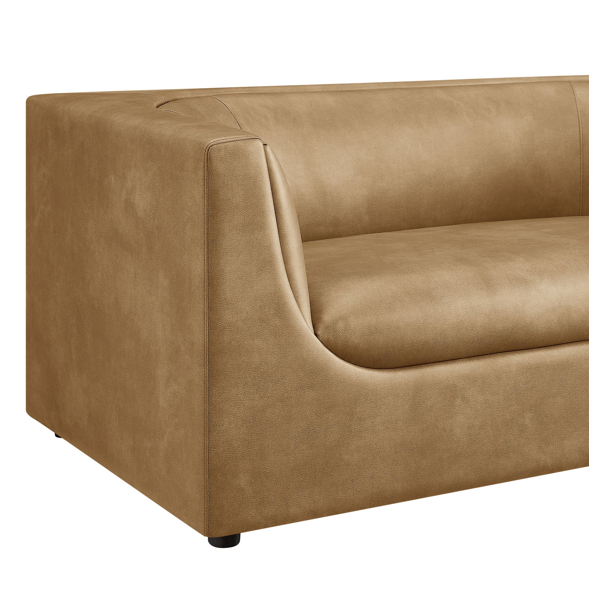Hilda 67" Curved Back Vegan Leather Loveseat - Image 17