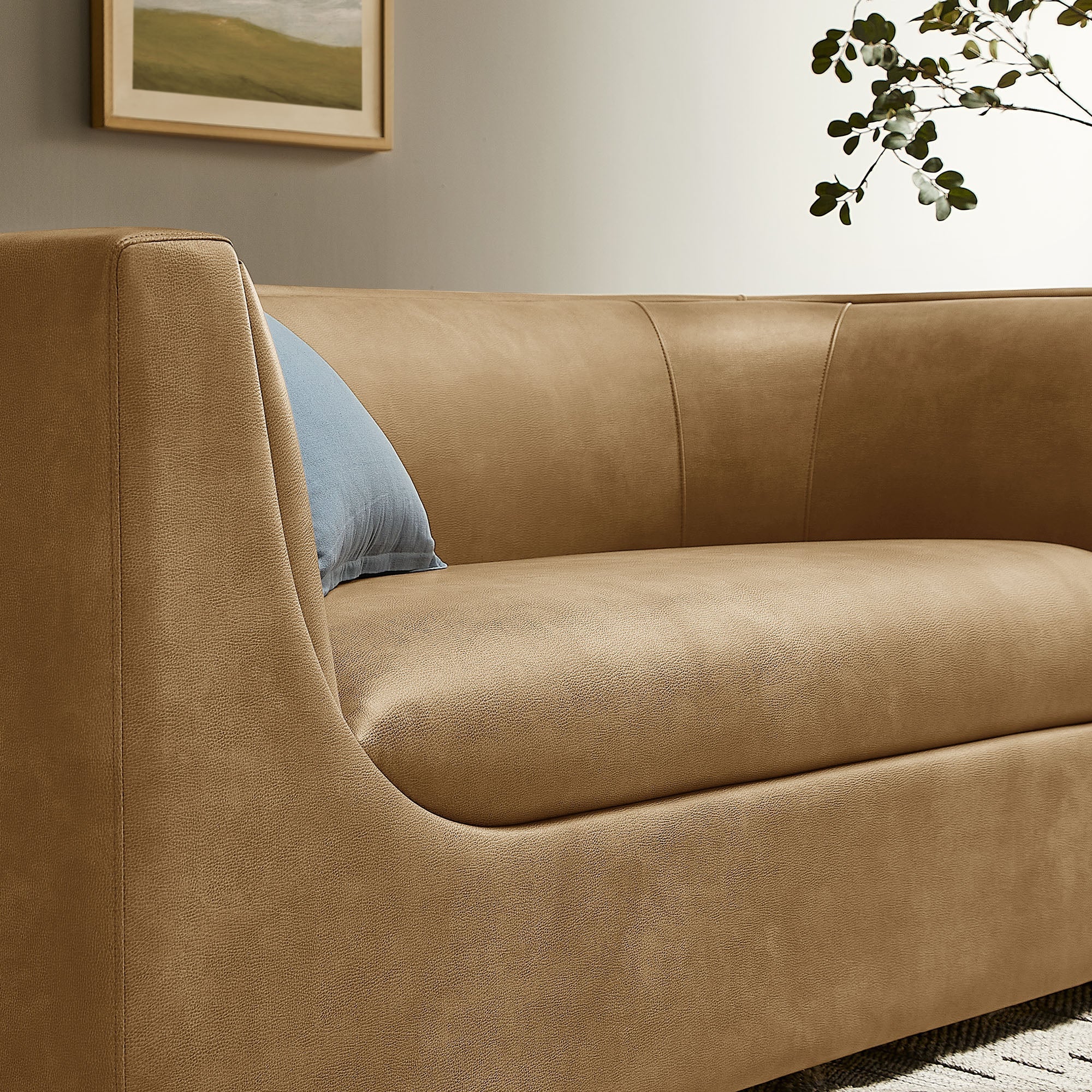 Hilda 67" Curved Back Vegan Leather Loveseat - Image 18