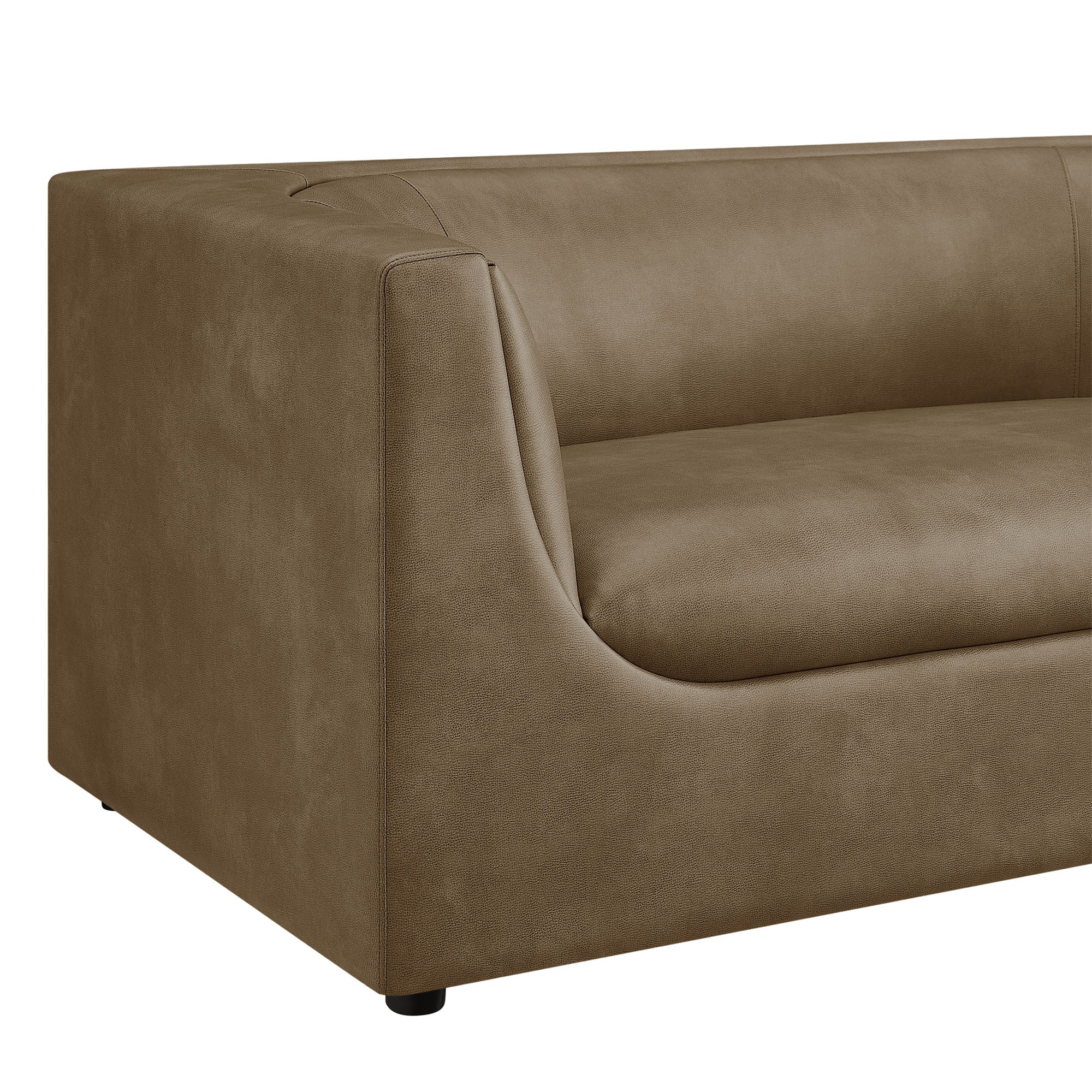 Hilda 67" Curved Back Vegan Leather Loveseat - Image 7