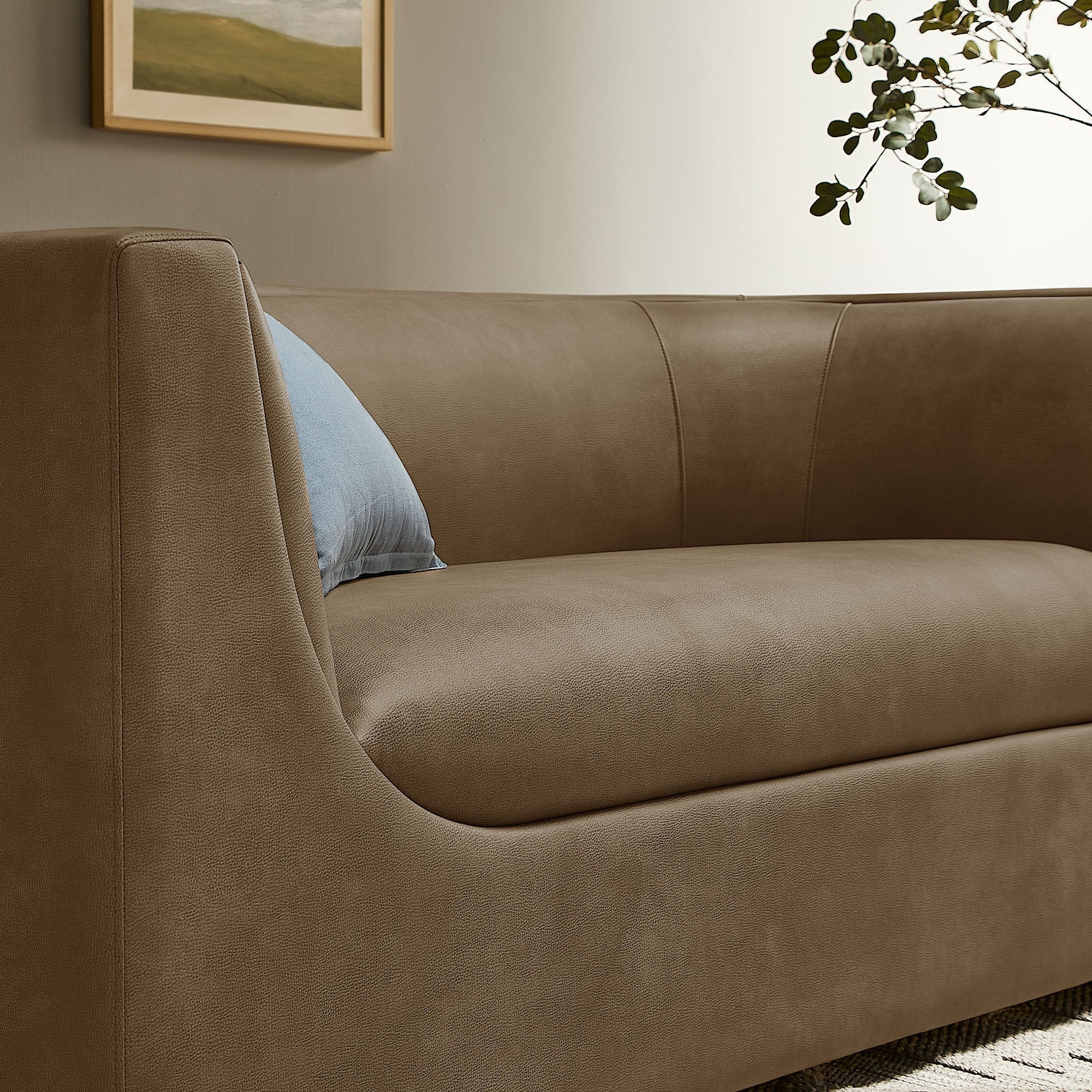 Hilda 67" Curved Back Vegan Leather Loveseat - Image 8