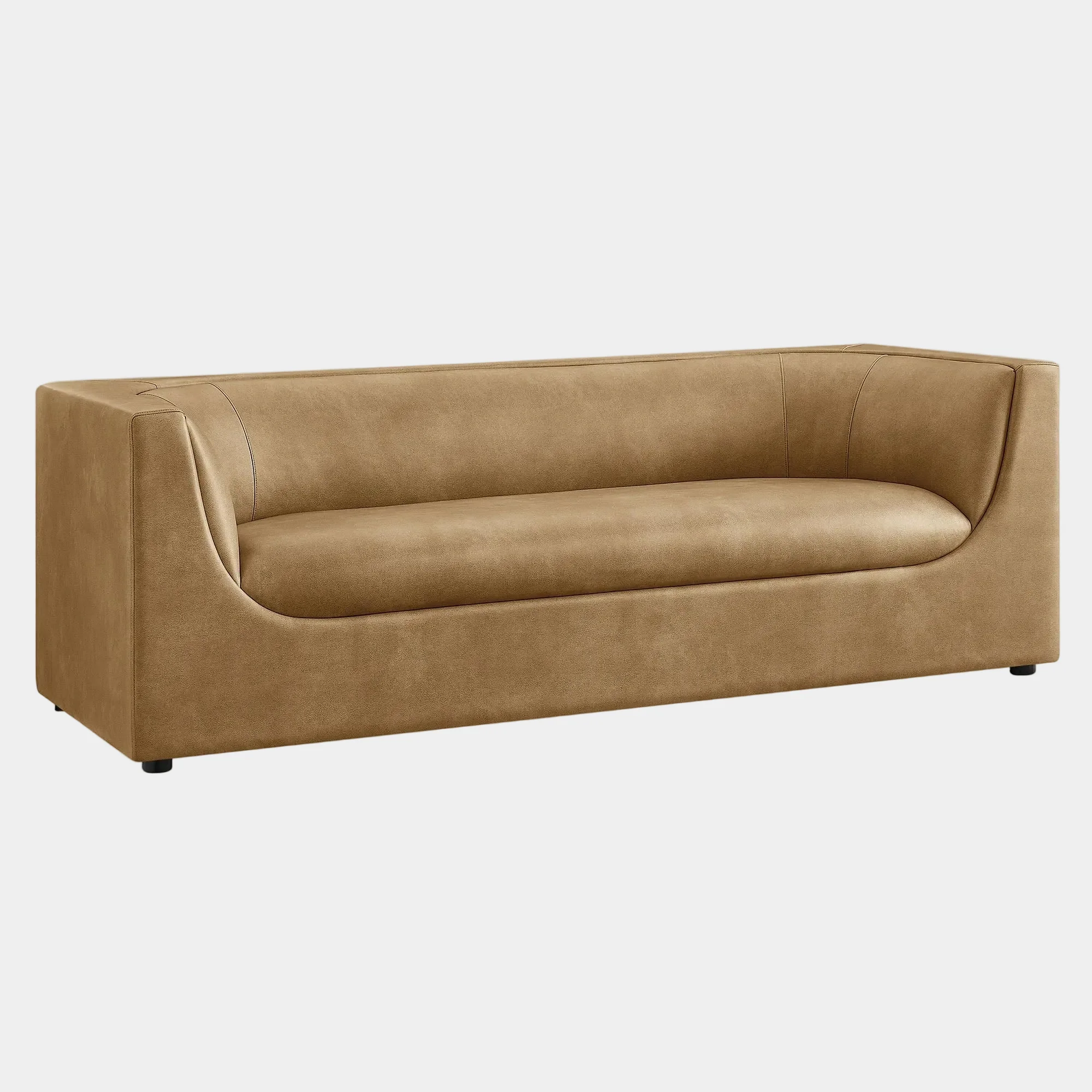 Hilda 86" Curved Back Vegan Leather Sofa - Image 11