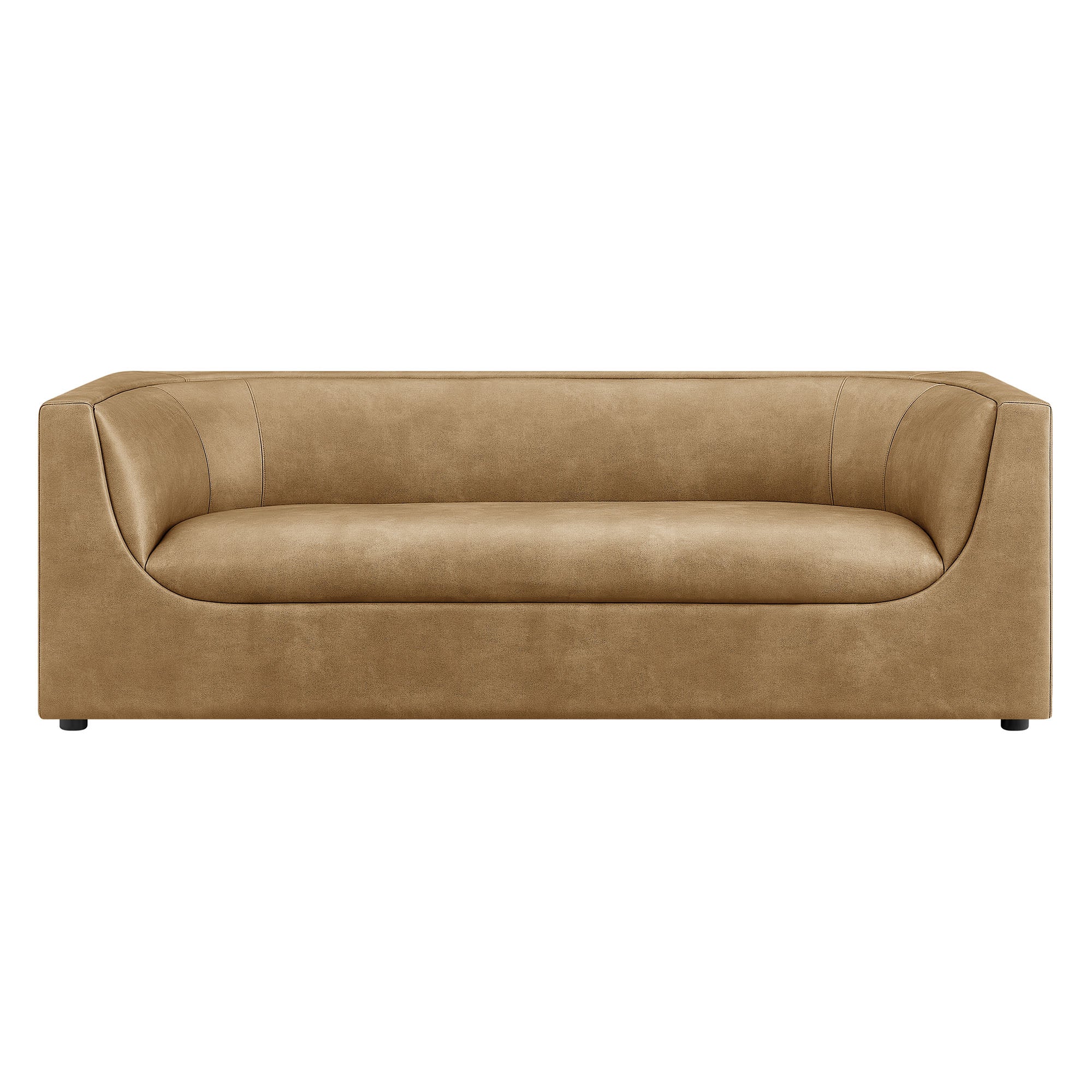 Hilda 86" Curved Back Vegan Leather Sofa - Image 14