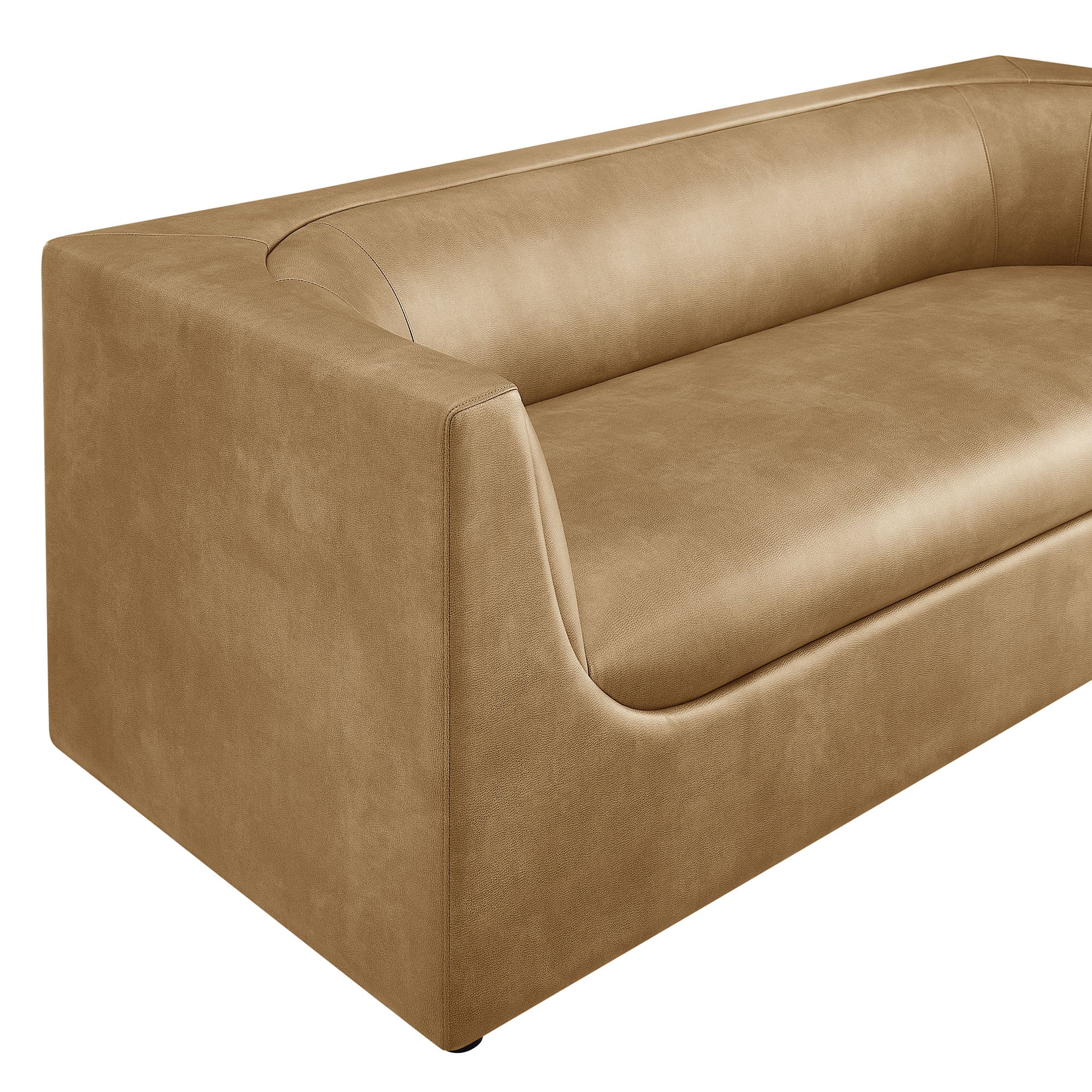 Hilda 86" Curved Back Vegan Leather Sofa - Image 18