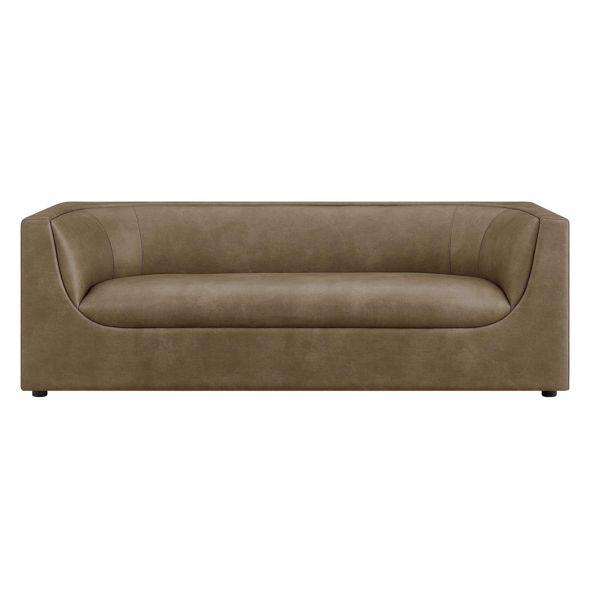 Hilda 86" Curved Back Vegan Leather Sofa - Image 4