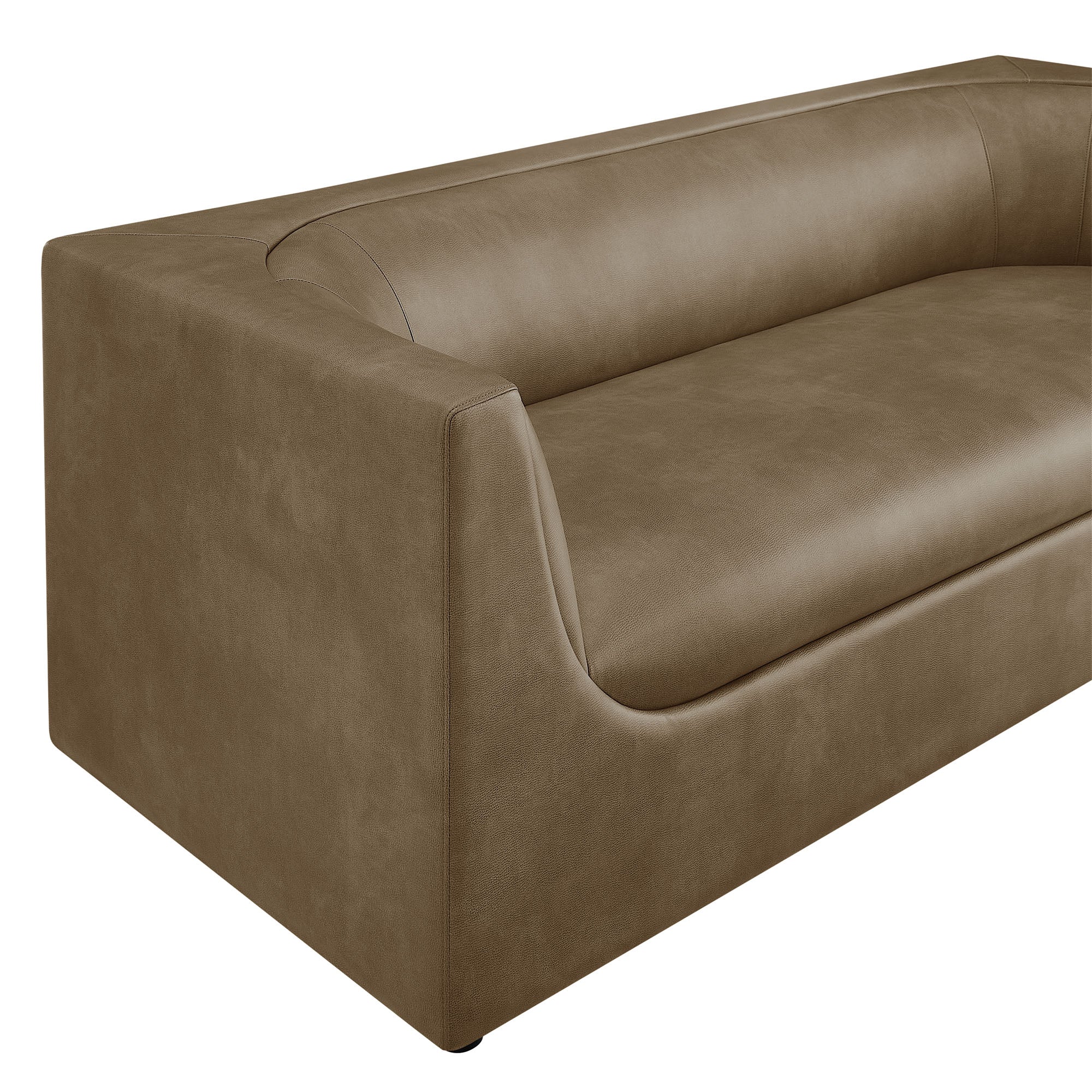 Hilda 86" Curved Back Vegan Leather Sofa - Image 8