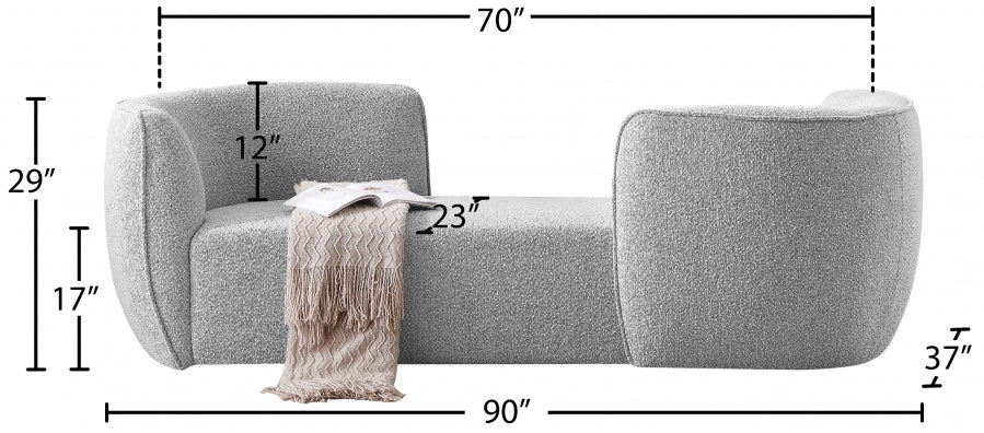 Hilton Boucle Fabric Chaise Lounge - Image 33