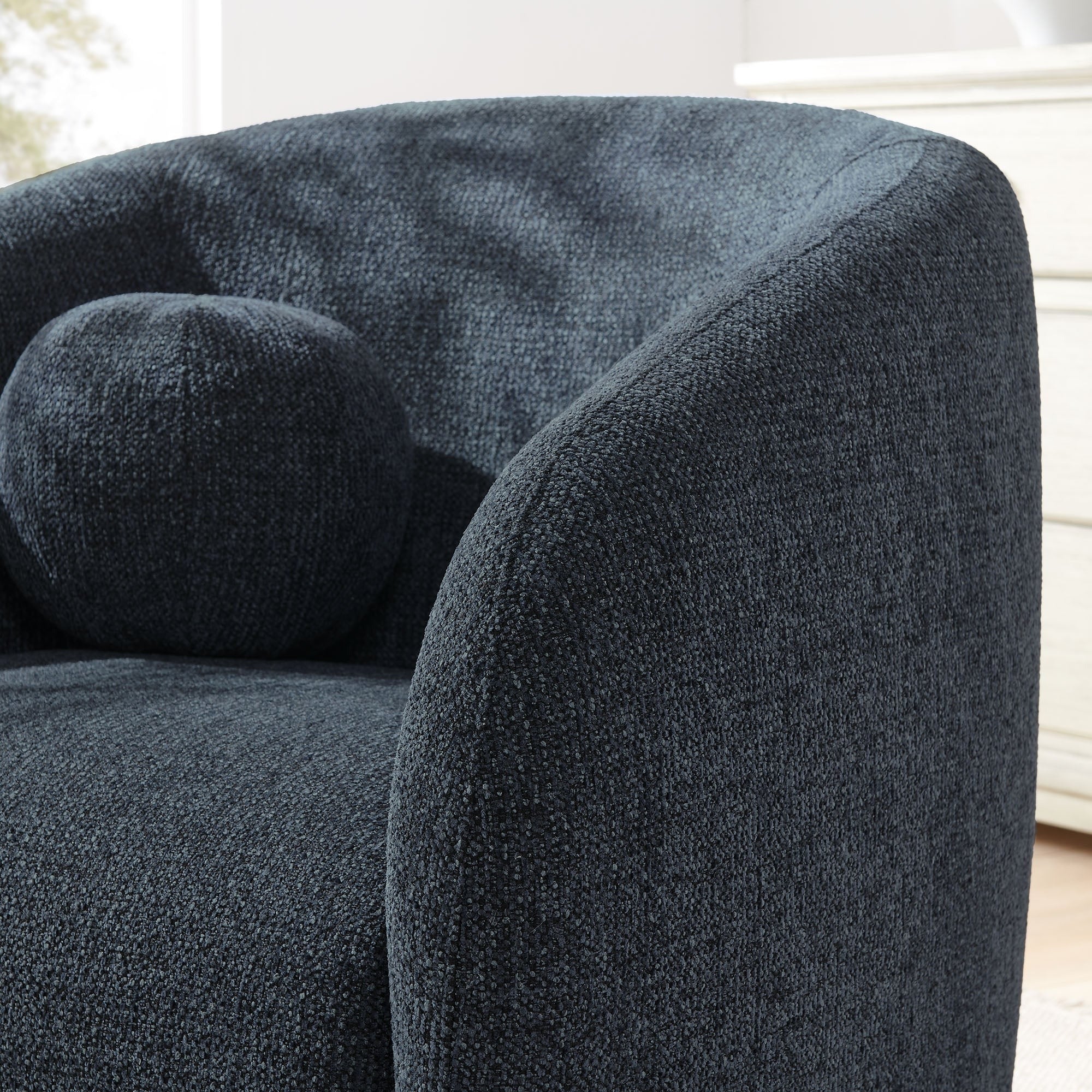 Holland Swivel Chenille Fabric Armchair - Image 12