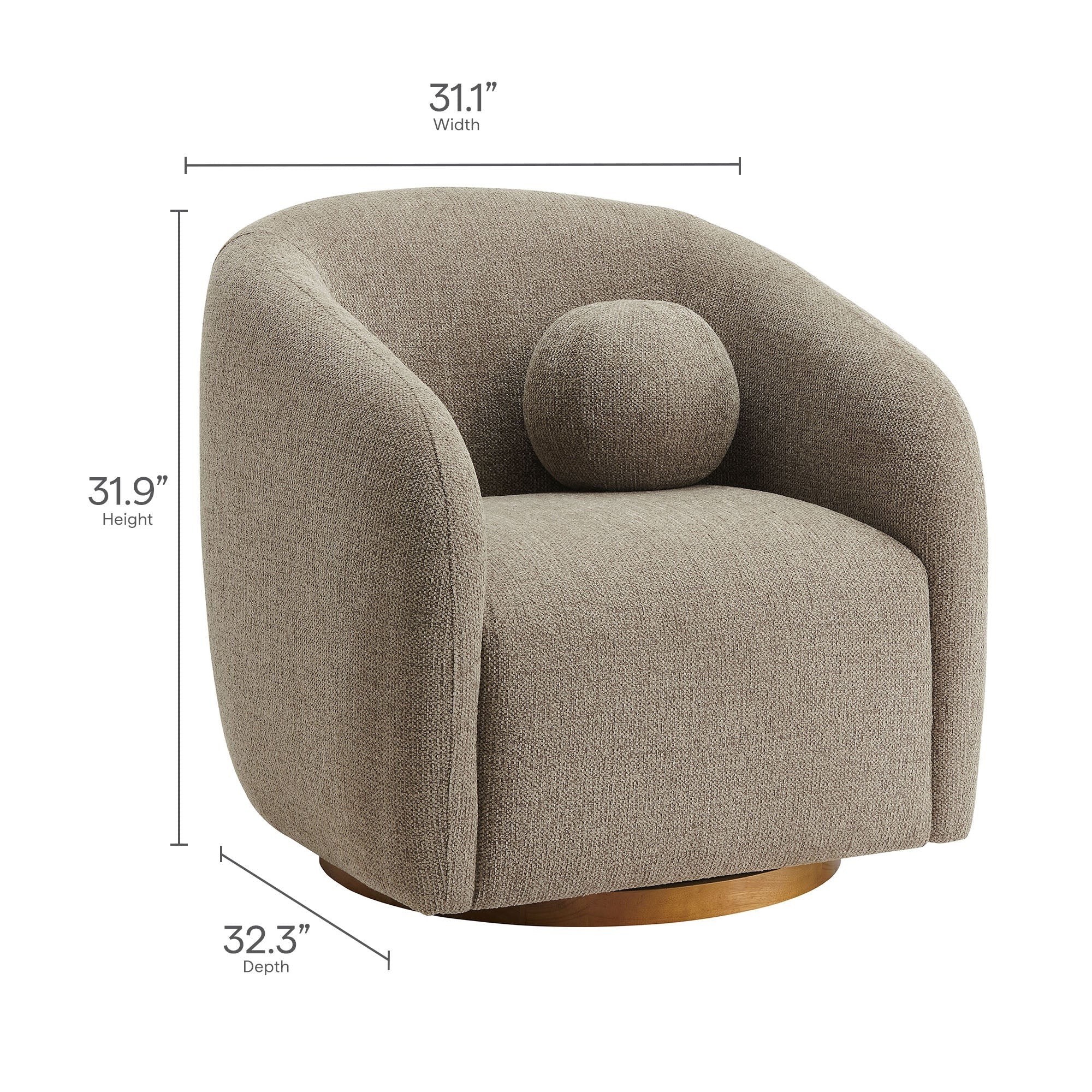 Holland Swivel Chenille Fabric Armchair - Image 29