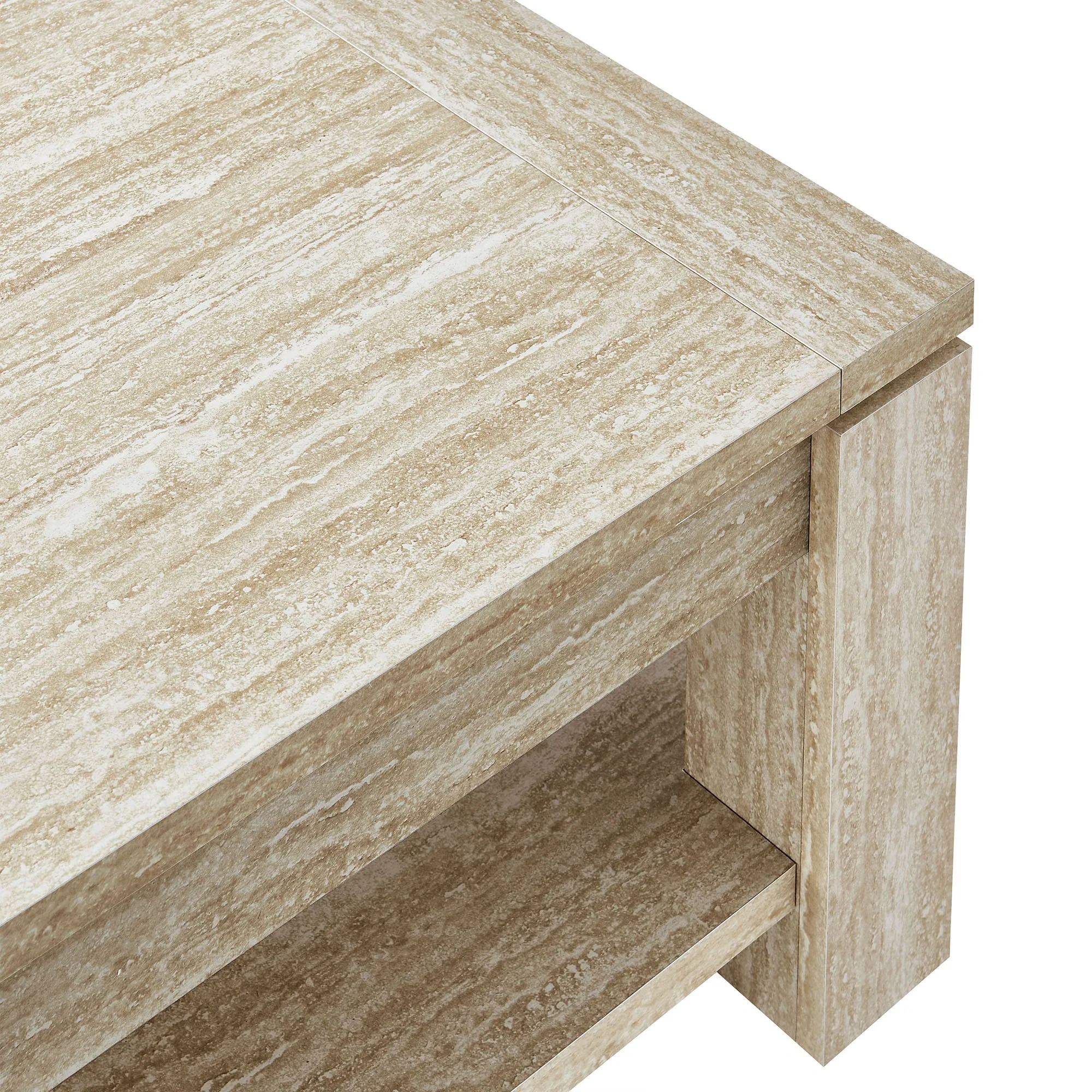 Hollis Travertine Coffee Table in Travertine - Image 6