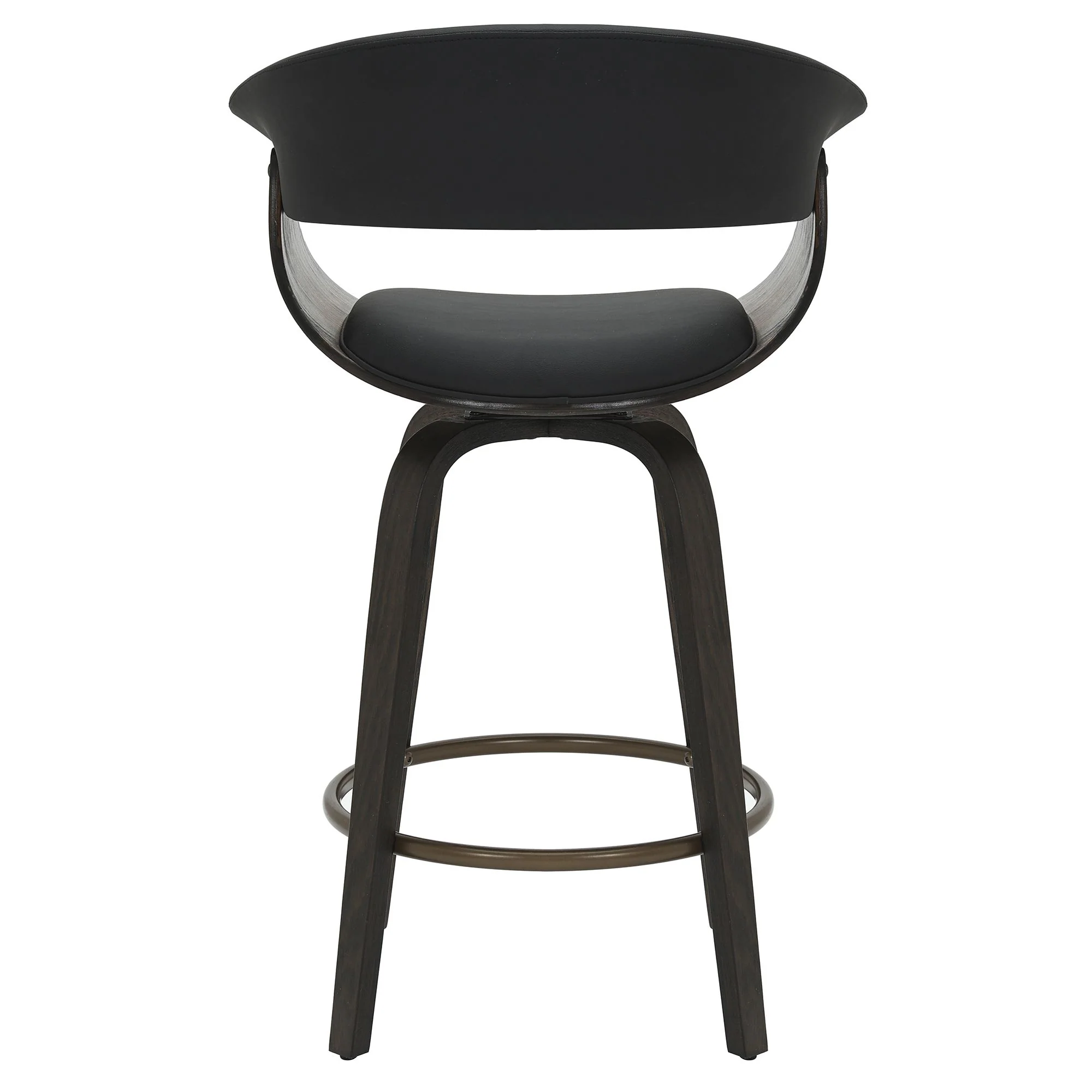 Holt 26" Counter Stool with Swivel, set of 2 in Black and Walnut - Image 3