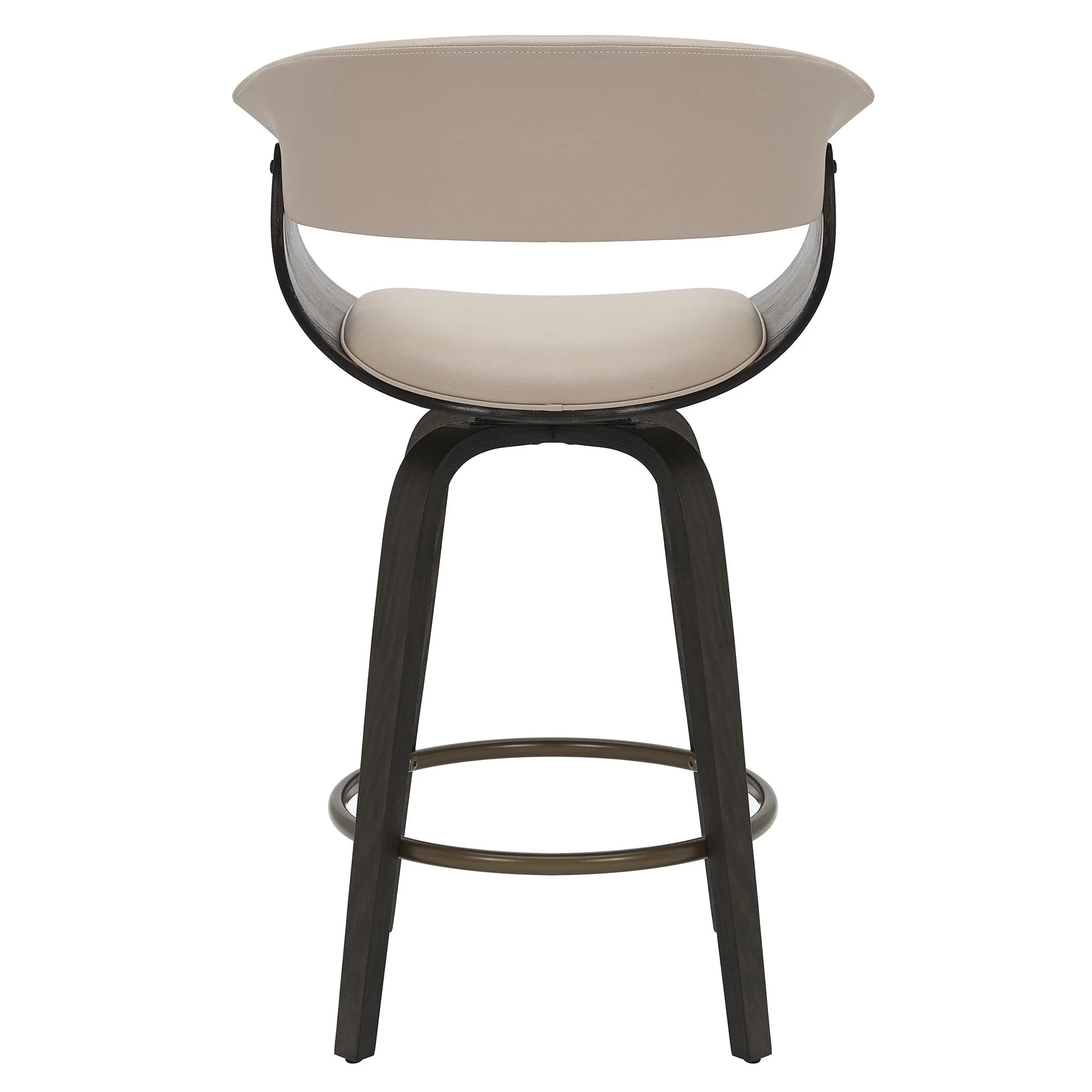 Holt 26" Counter Stool with Swivel, set of 2 in Mushroom and Walnut - Image 3