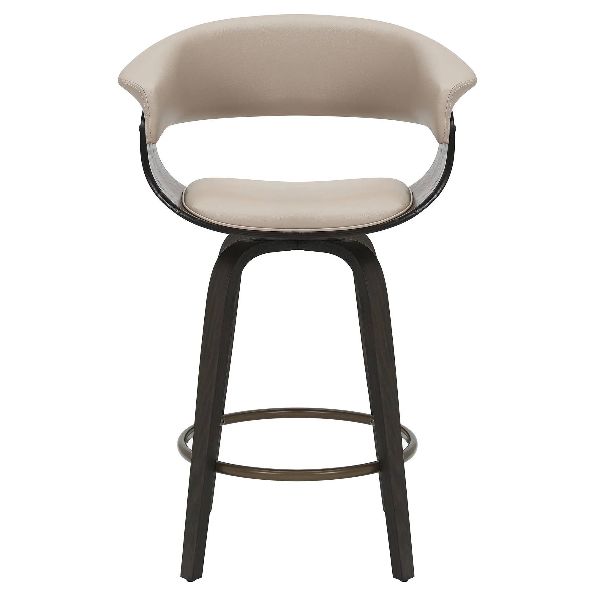 Holt 26" Counter Stool with Swivel, set of 2 in Mushroom and Walnut - Image 5