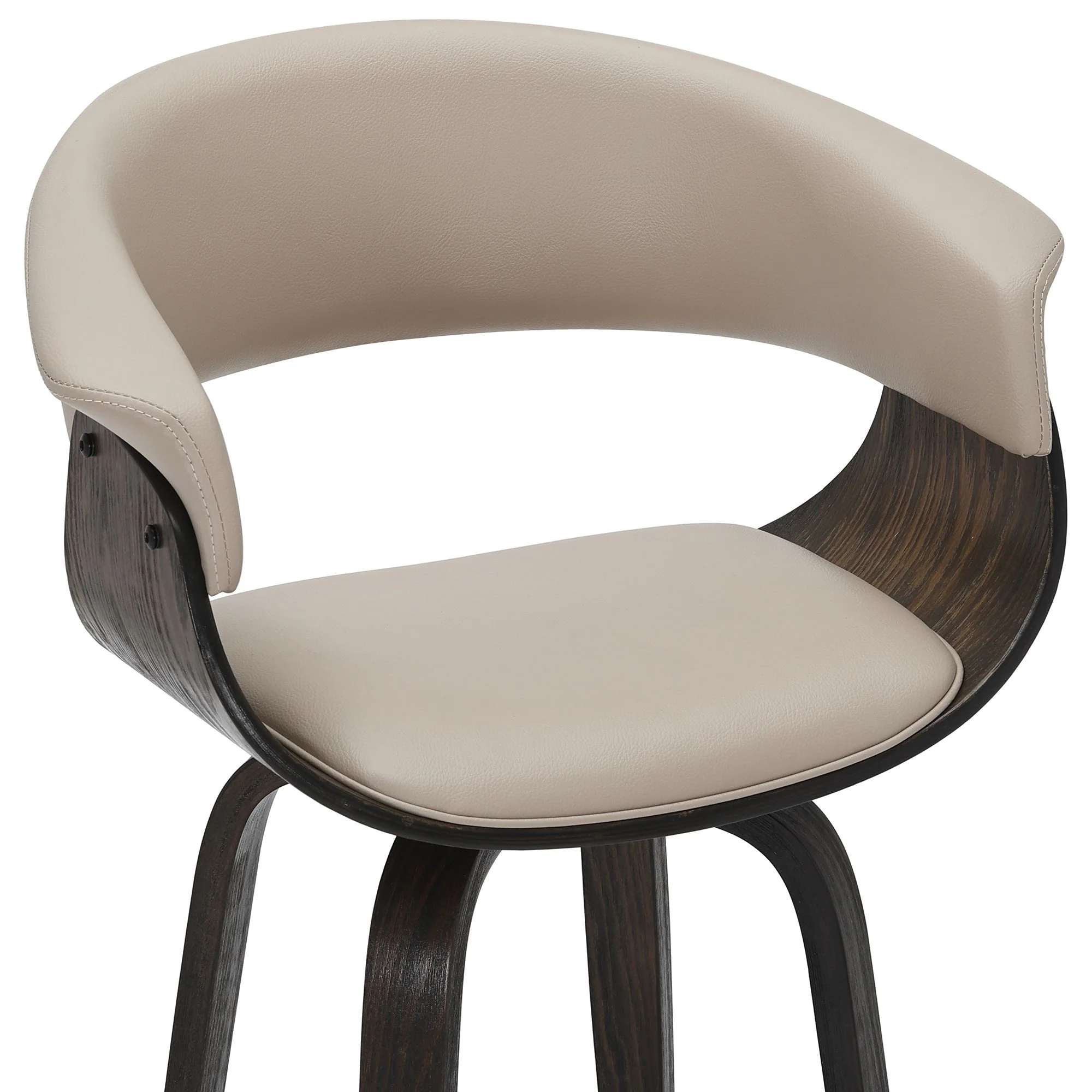 Holt 26" Counter Stool with Swivel, set of 2 in Mushroom and Walnut - Image 6
