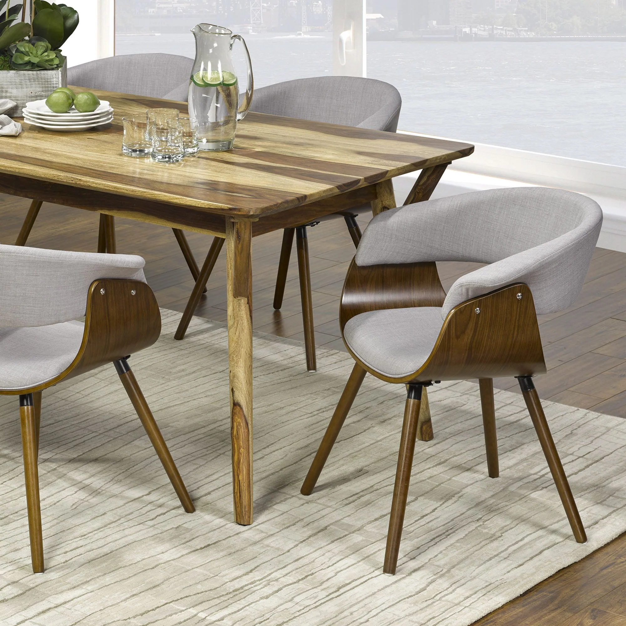 Holt Accent/Dining Chair in Grey and Walnut - Image 3