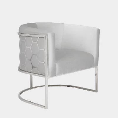 Honeycomb Chair Grey Velvet