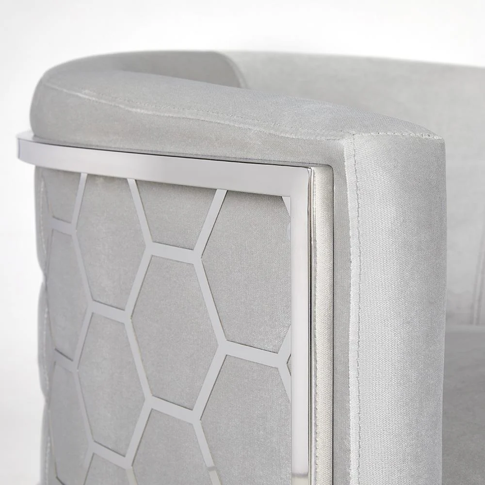 Honeycomb Chair Grey Velvet - Image 2