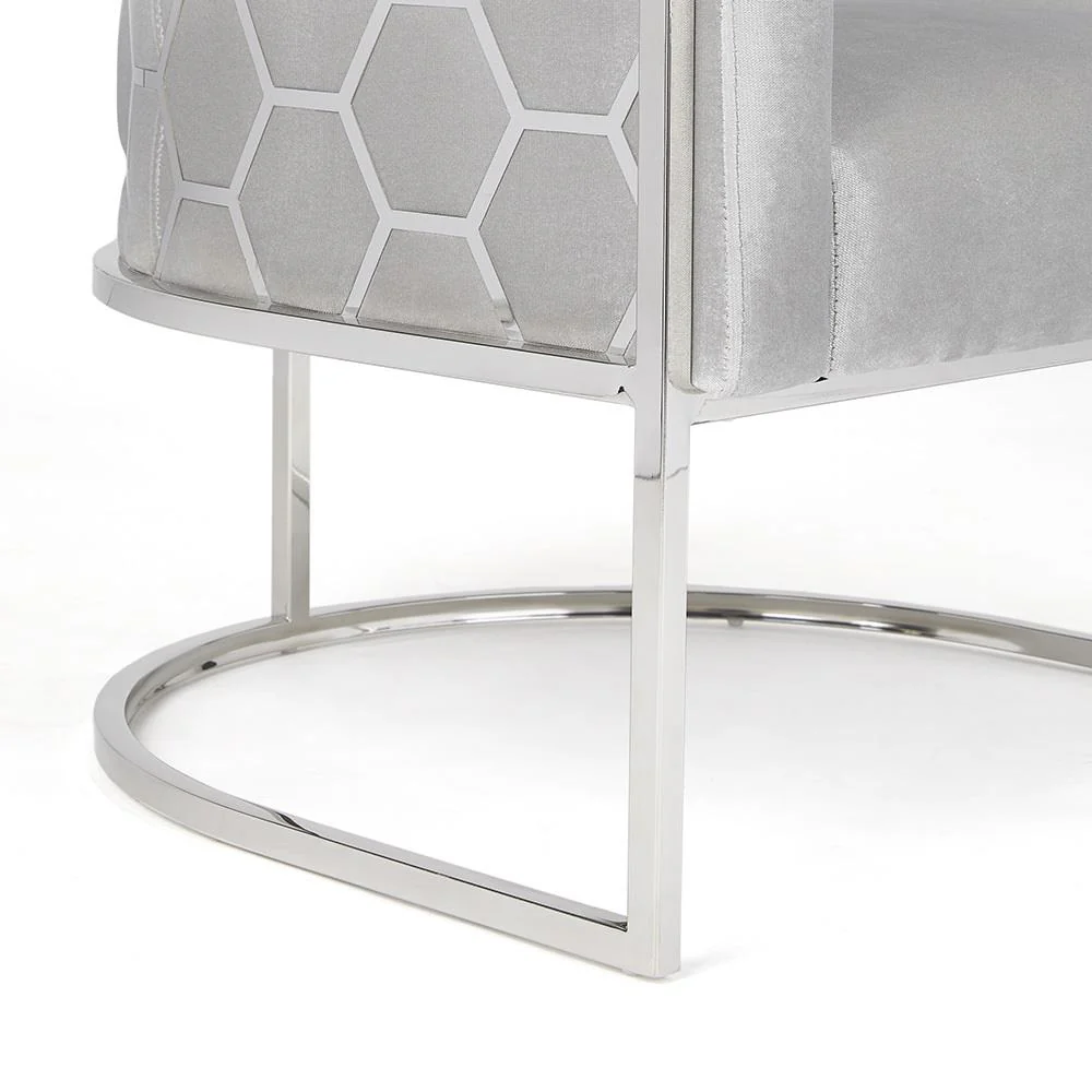 Honeycomb Chair Grey Velvet - Image 3