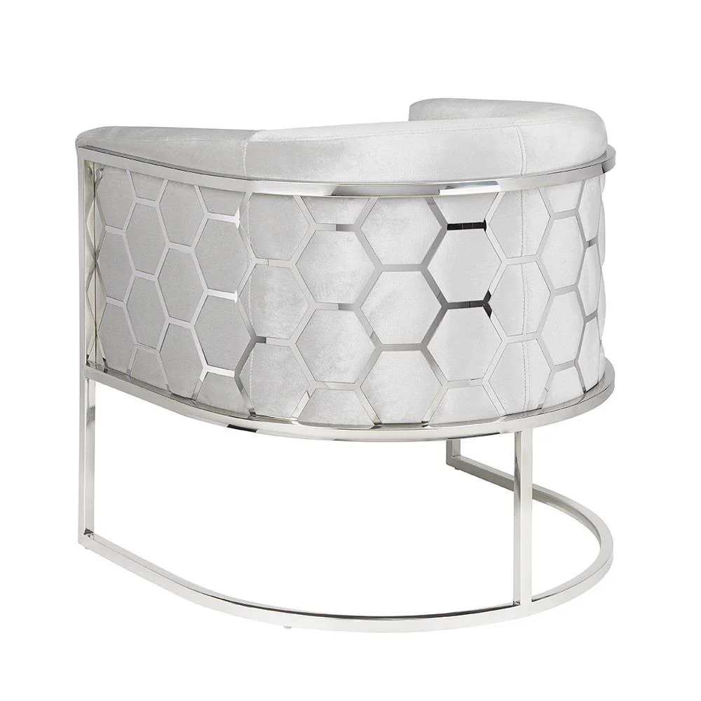 Honeycomb Chair Grey Velvet - Image 6